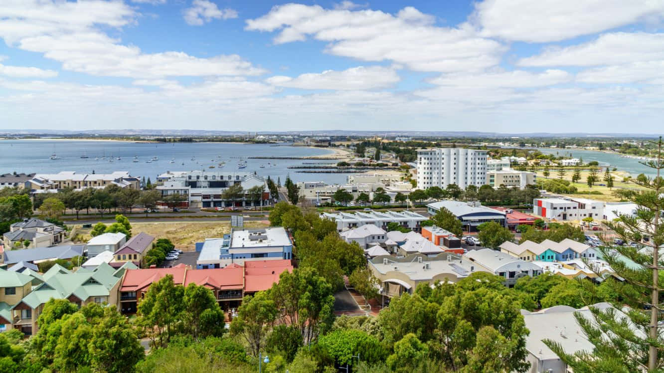 Bunbury Vannfront Aerial View Bakgrunnsbildet