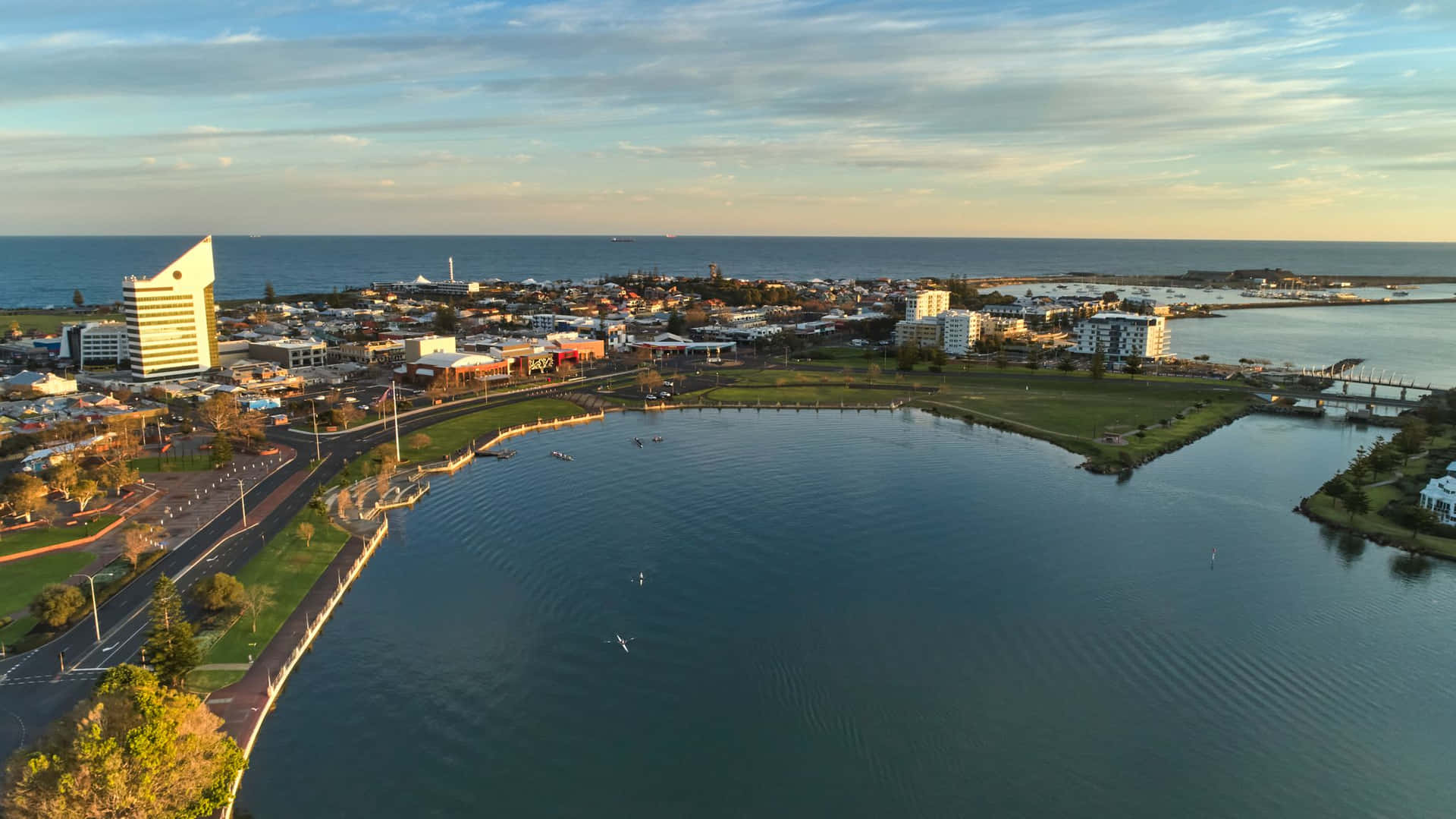 Download Bunbury Waterfront Aerial View Wallpaper | Wallpapers.com