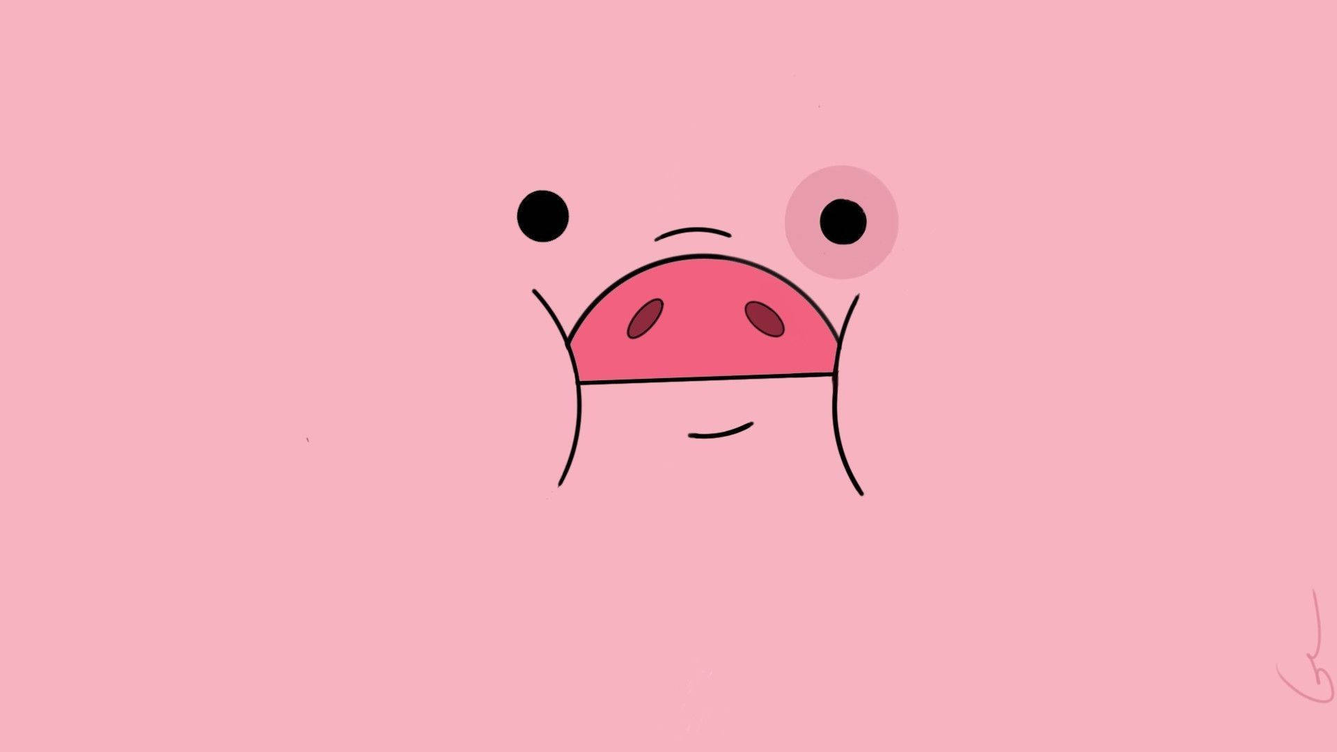Close-Up of Adorable Piggy Outdoors Wallpaper