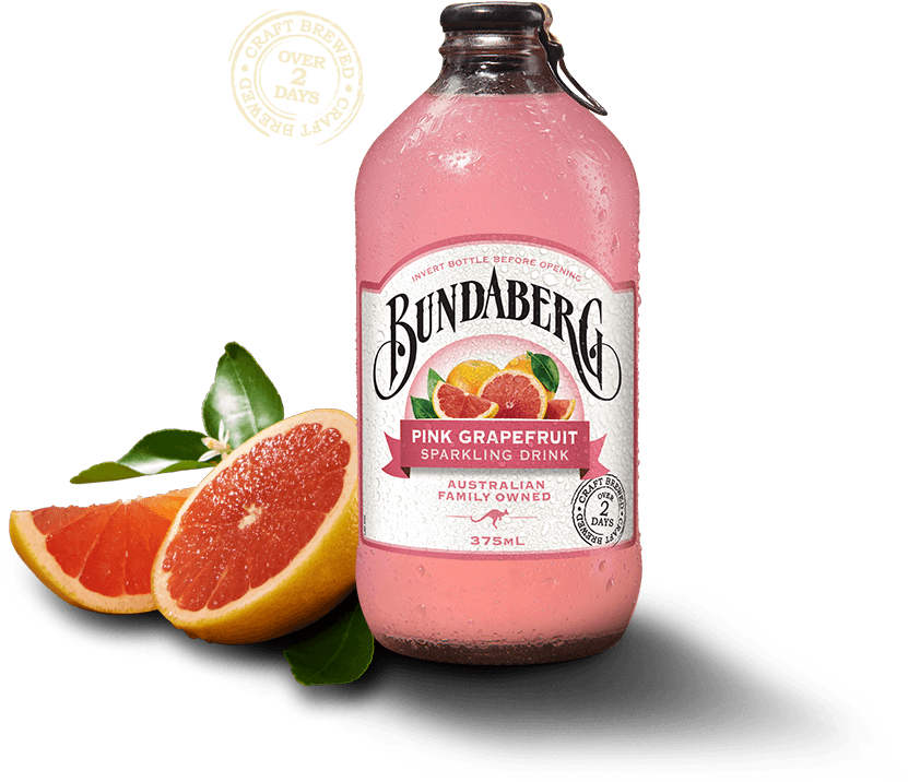 Bundaberg Pink Grapefruit Sparkling Drink PNG
