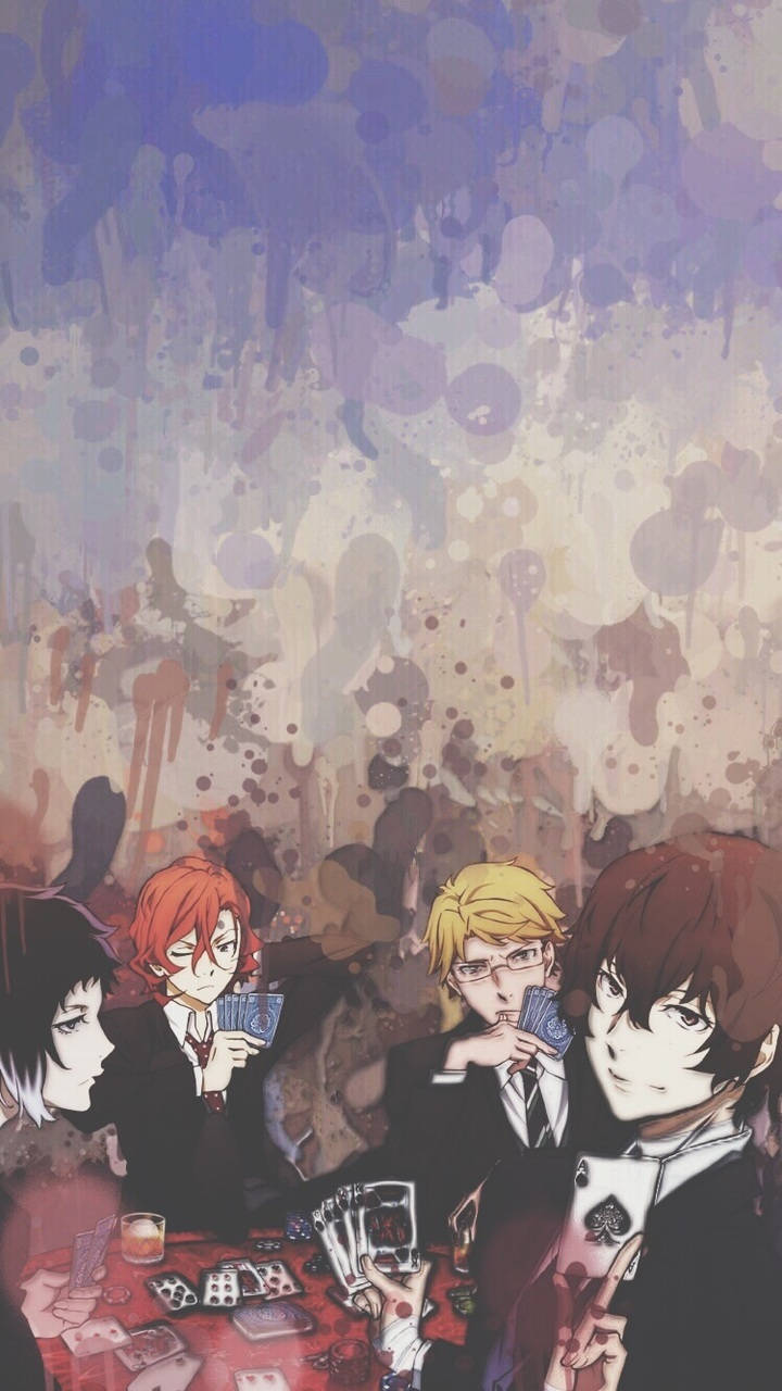 Bungo Stray Dogs Characters Playing Cards Wallpaper