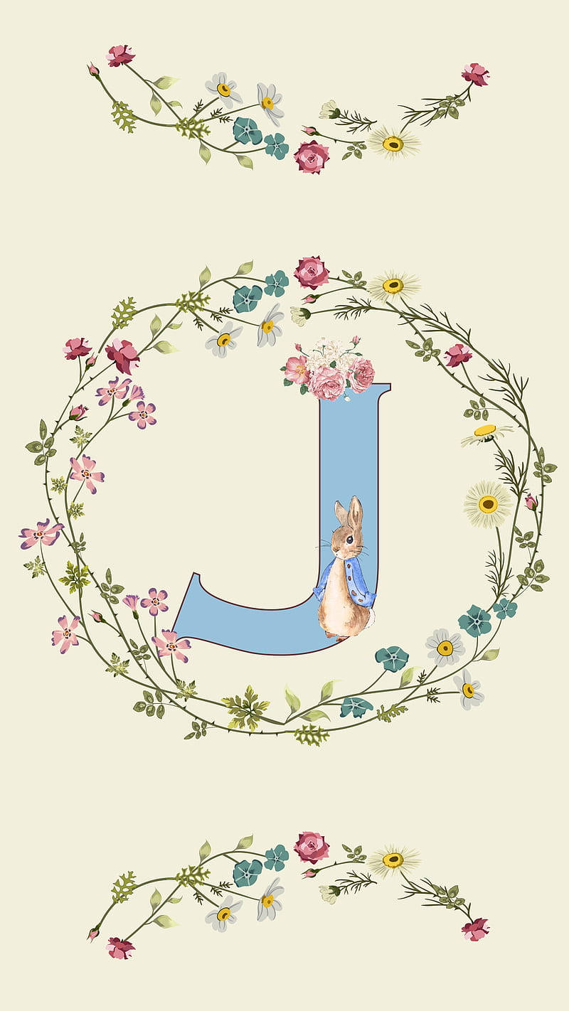 Bunny And Letter J Wallpaper