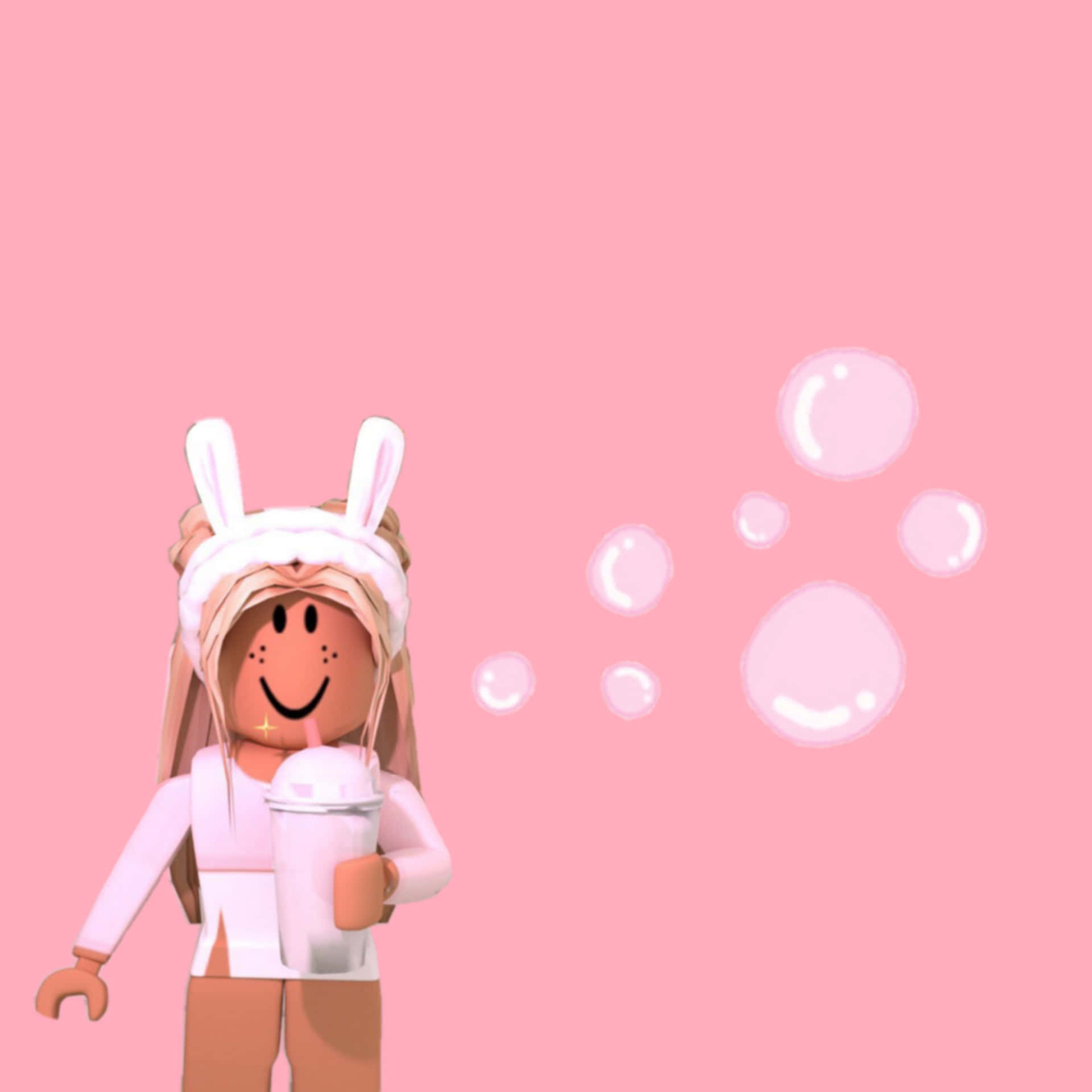 Bunny Eared Character With Bubbles Wallpaper