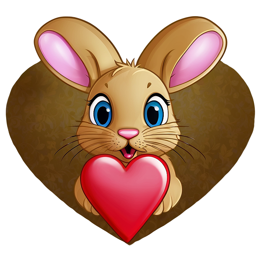 Bunny Love Heart Png 05212024 PNG