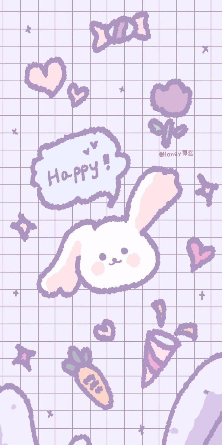 Bunny Pastel Purple Tumblr Wallpaper