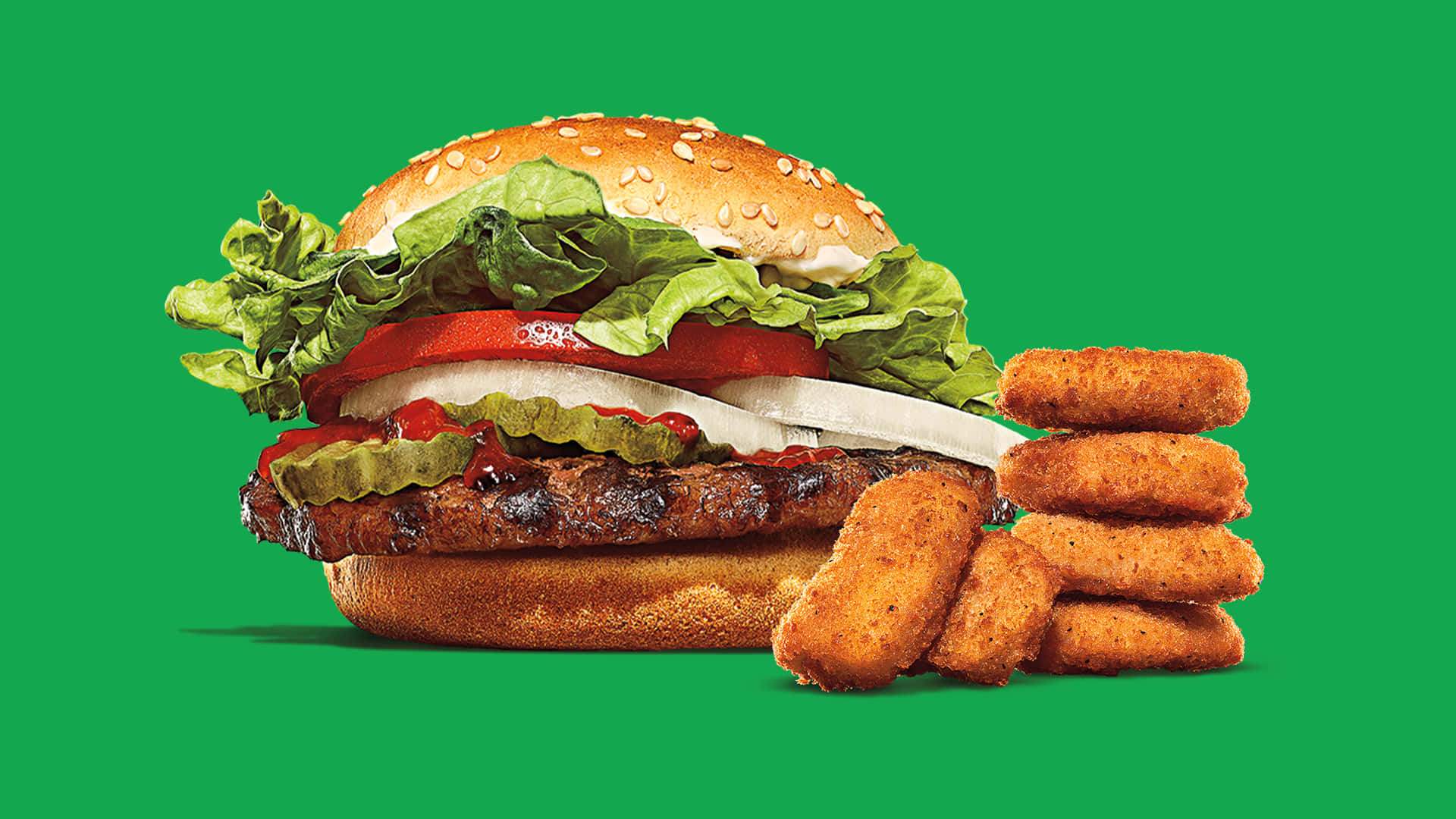 Lækreflame-grillede Burgere Lavet Efter Bestilling Hos Burger King.
