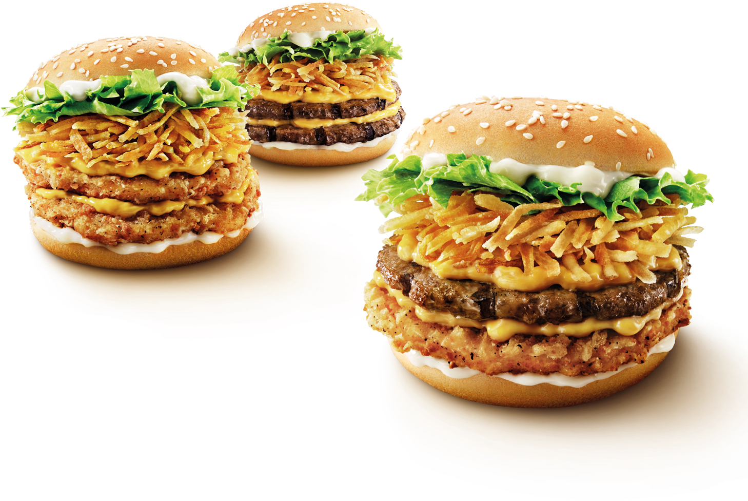 Burger King Crispy Chickenand Beef Burgers PNG