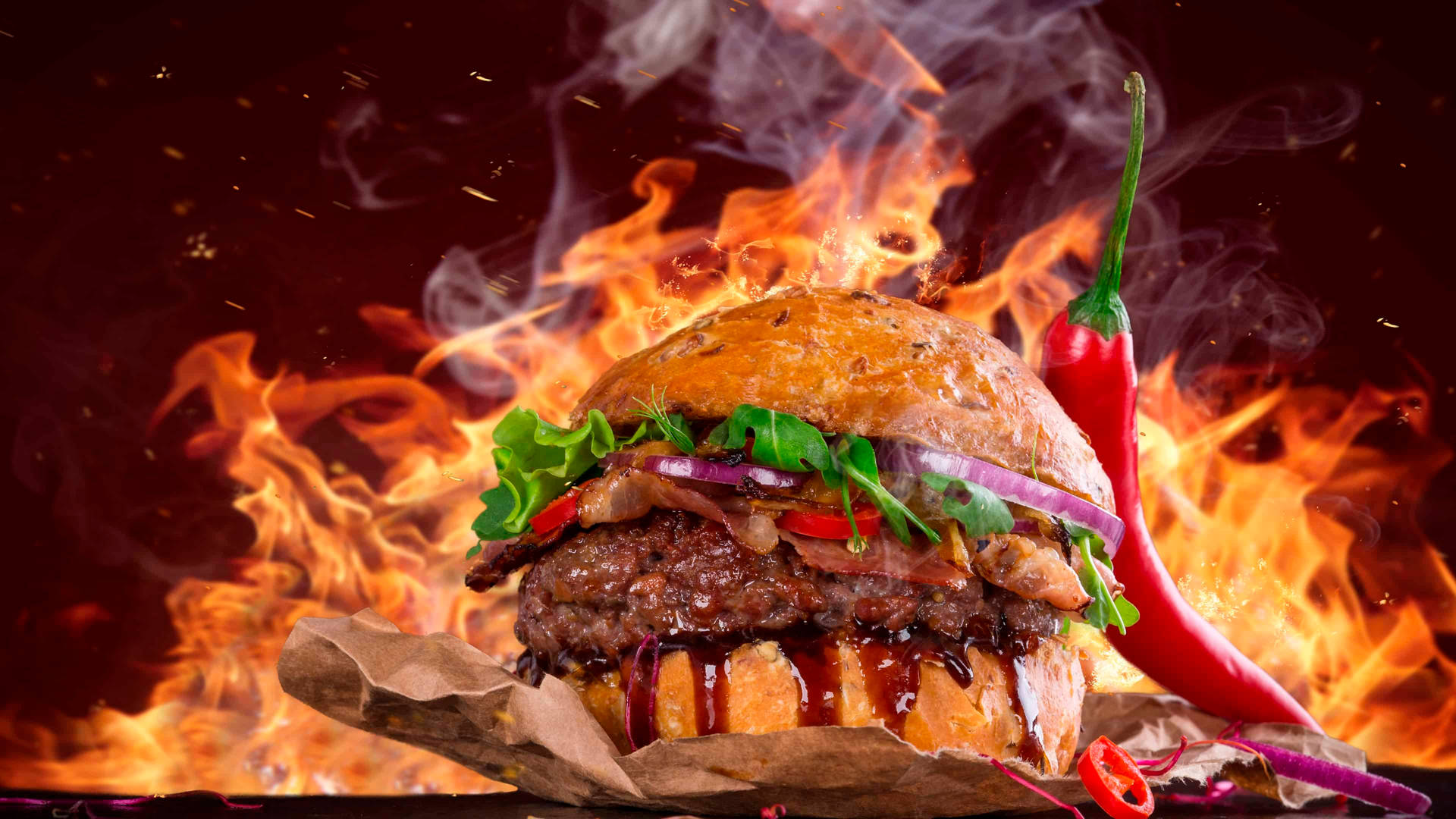 Burgerking Flamed Burger - Burger King Flamed Burger Wallpaper