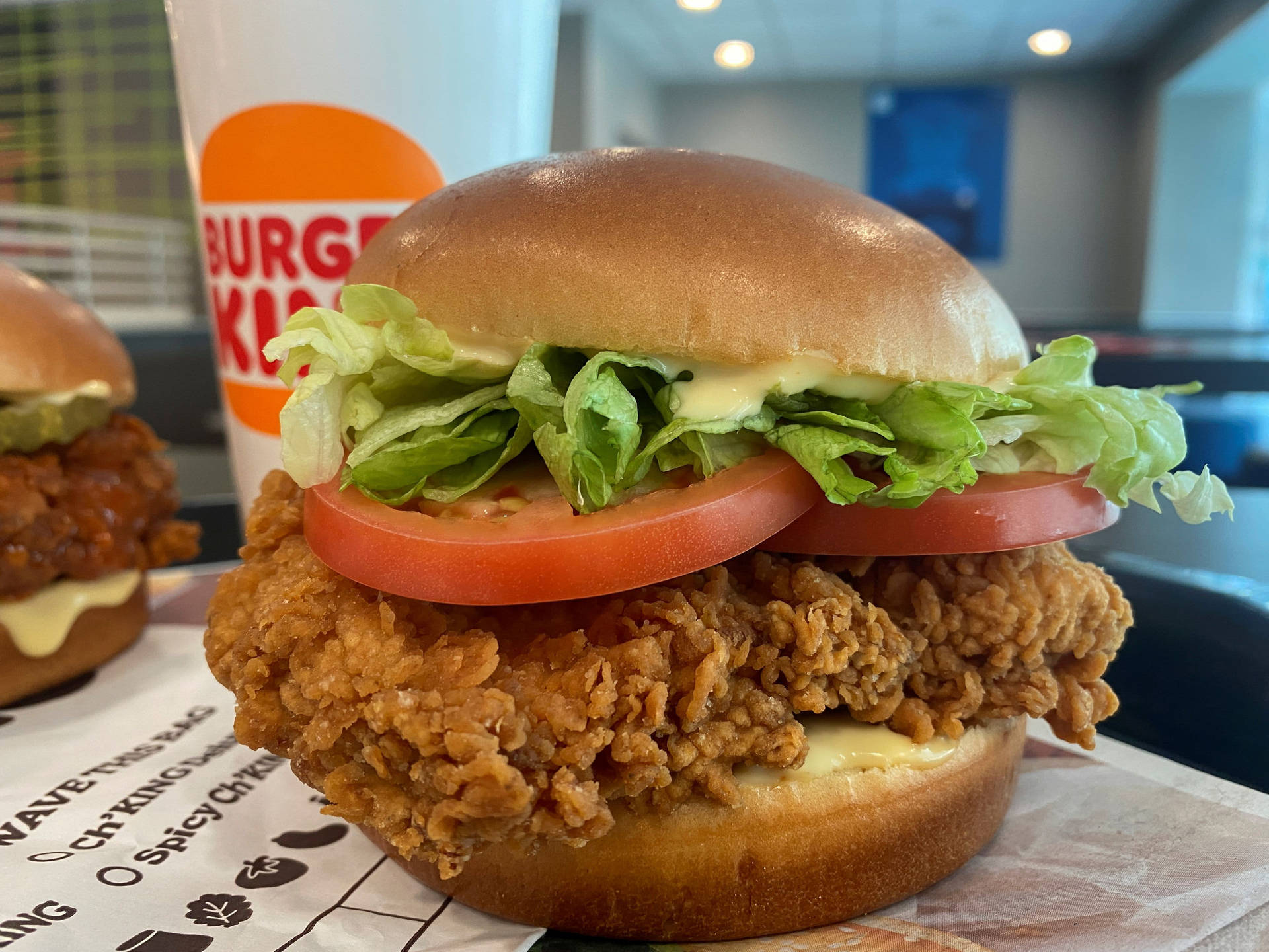 Elsándwich De Pollo De Burger King. Fondo de pantalla