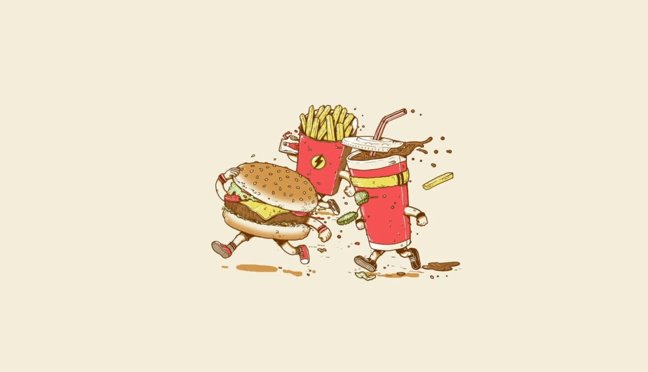Burgerking Whopper Meal Konst På Skärmen. Wallpaper