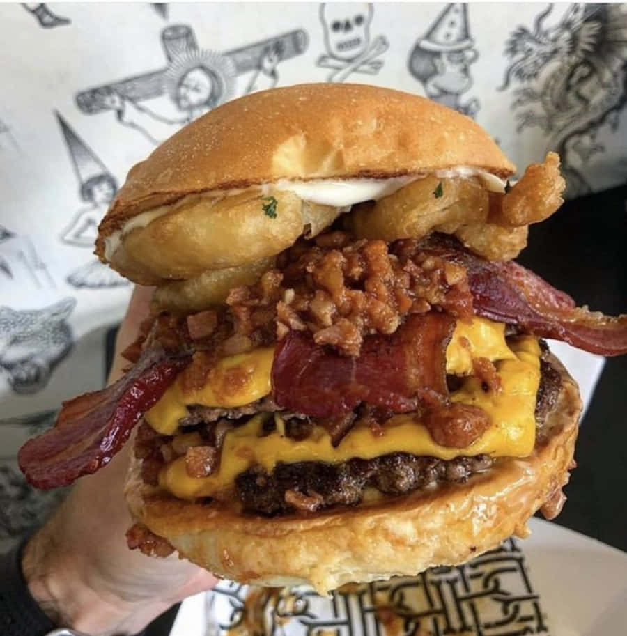 Billede tapet af bacon osteburger
