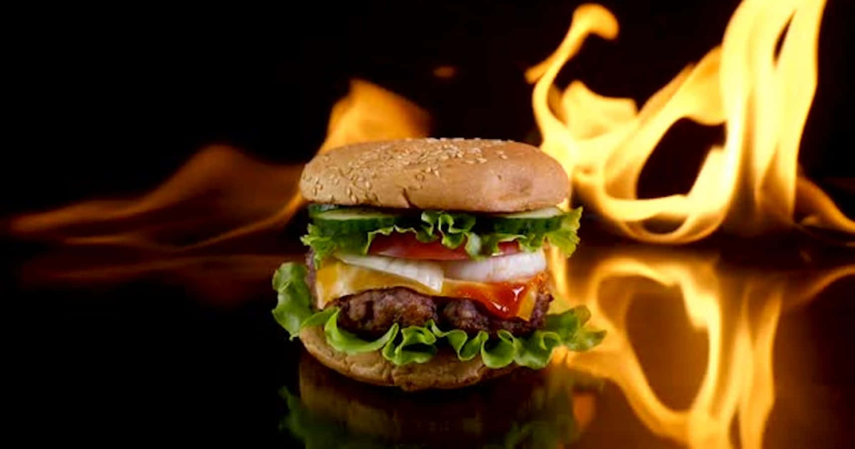 Bildeines Flame Grilled Burgers.