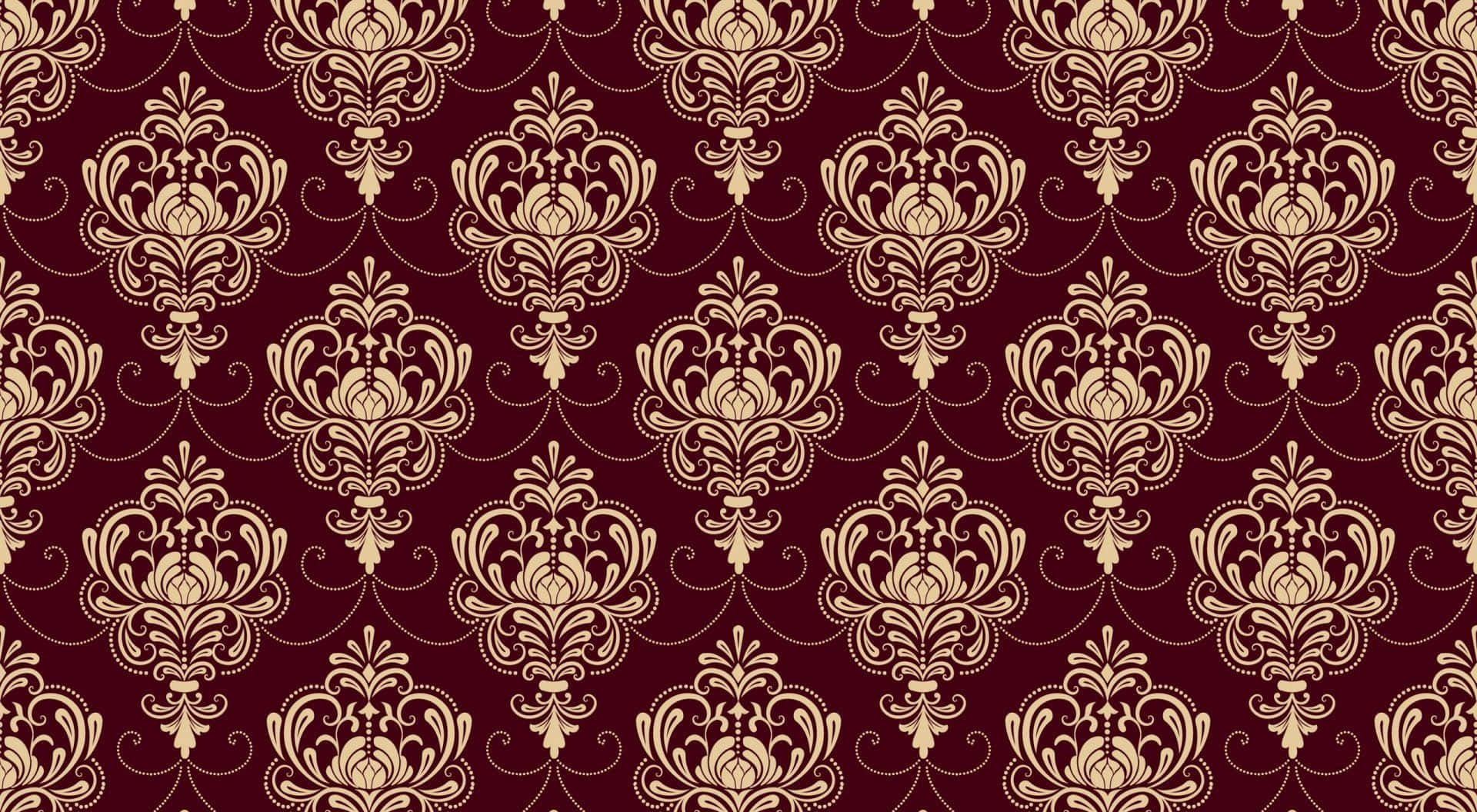Burgundy Damask Pattern Background Wallpaper