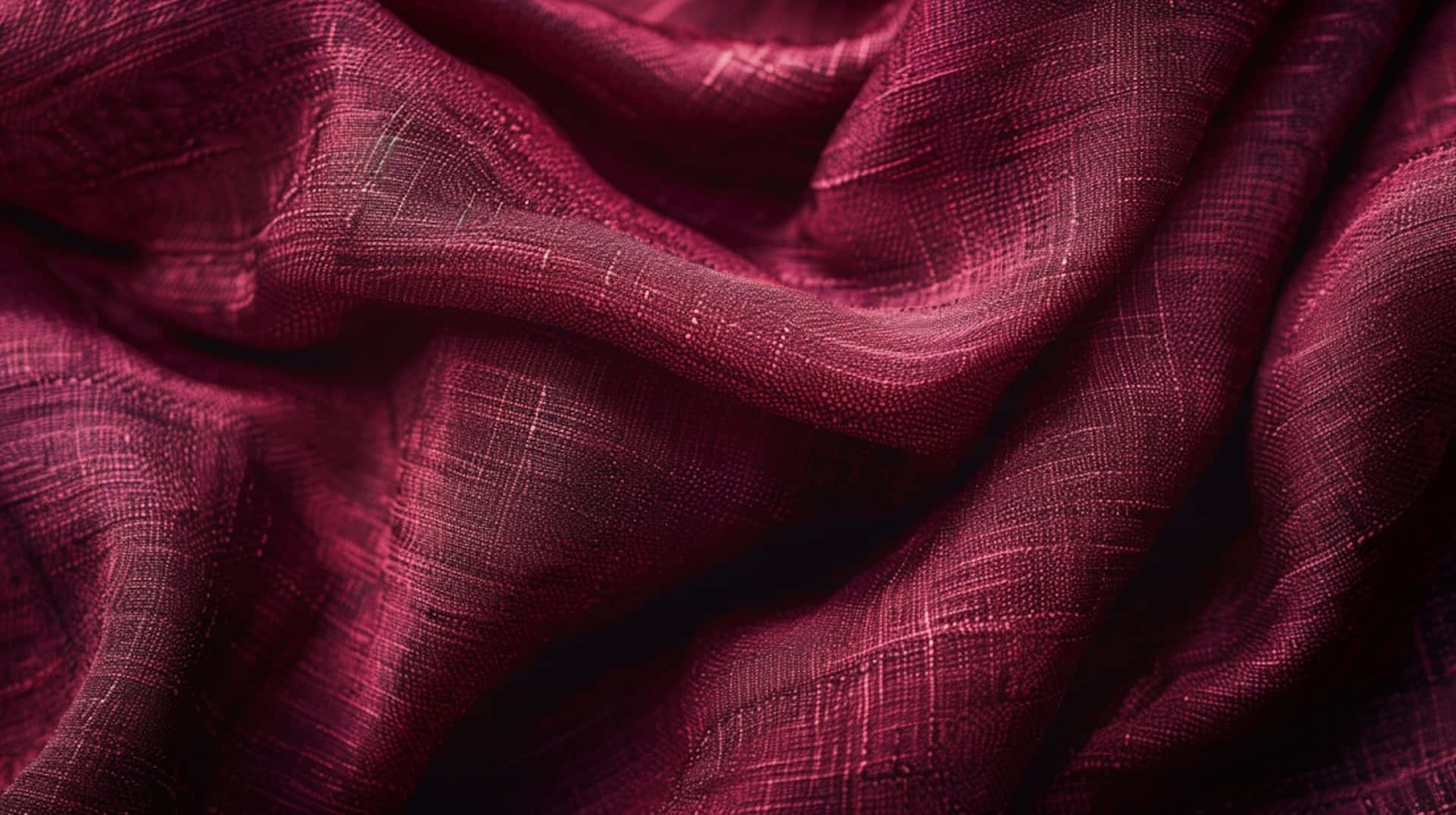 Burgundy Fabric Texture Waves Wallpaper