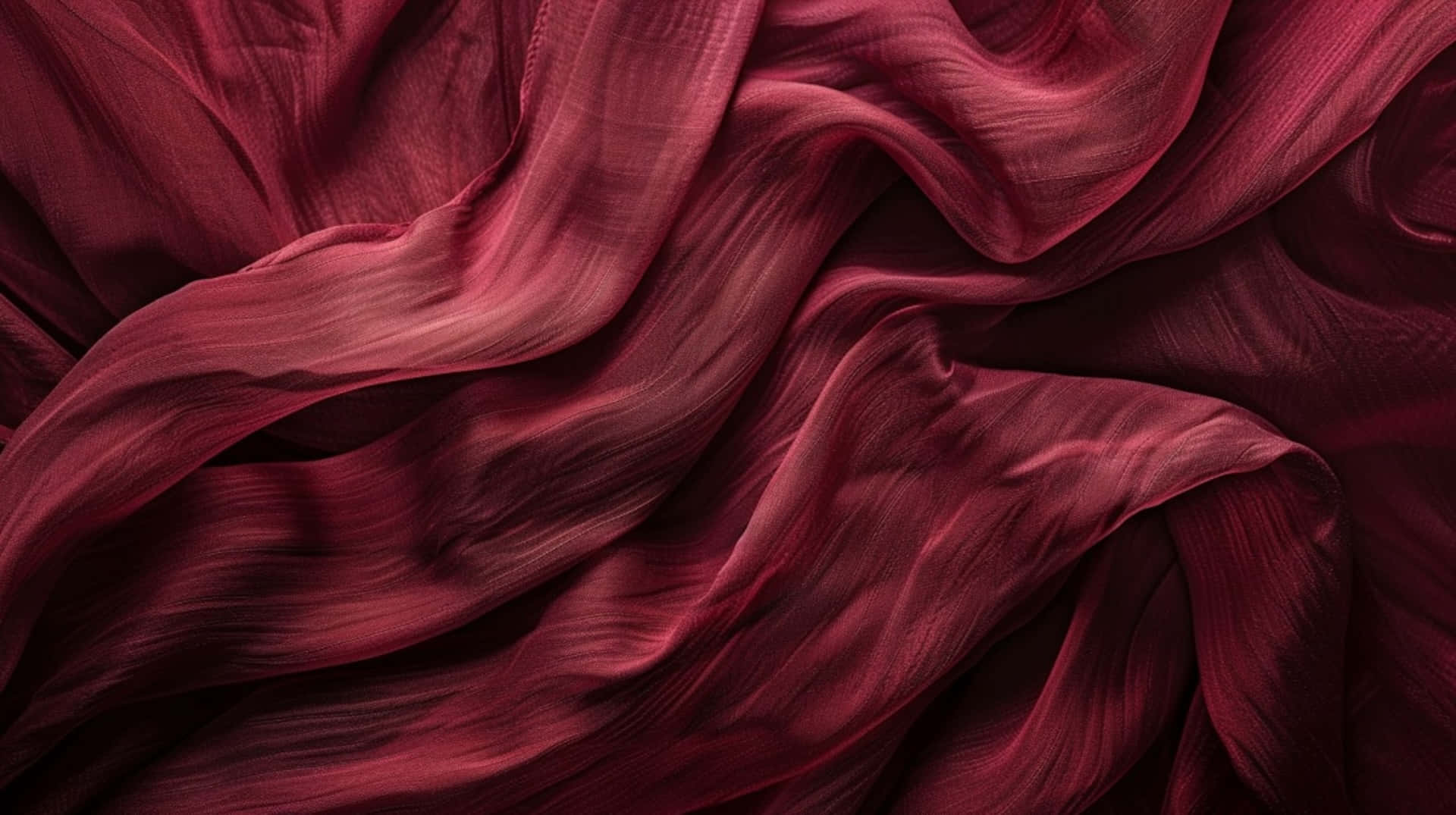 Burgundy Fabric Waves Texture Wallpaper