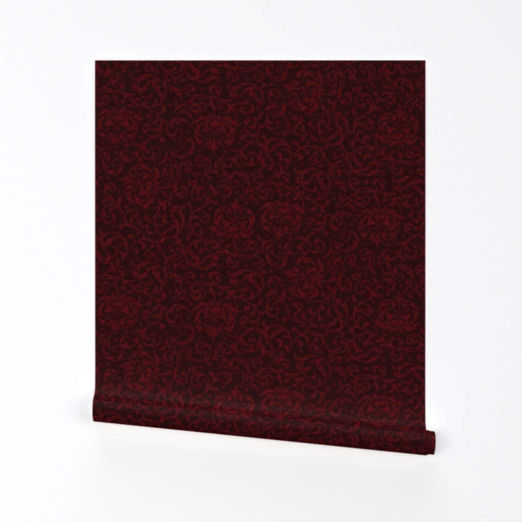 Burgundy Floral Fabric Roll Wallpaper