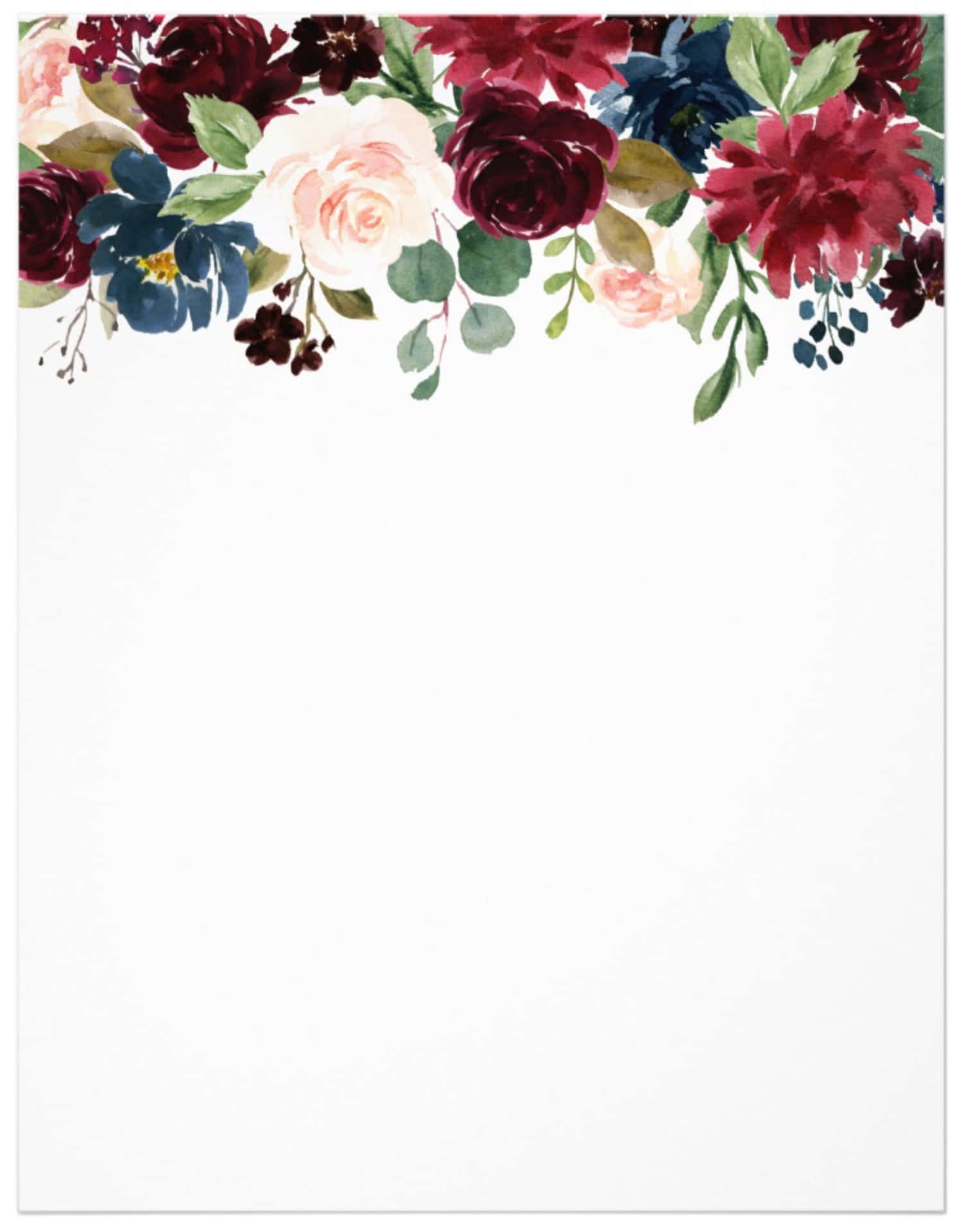 Burgundy Floral Wedding Invitations Wallpaper