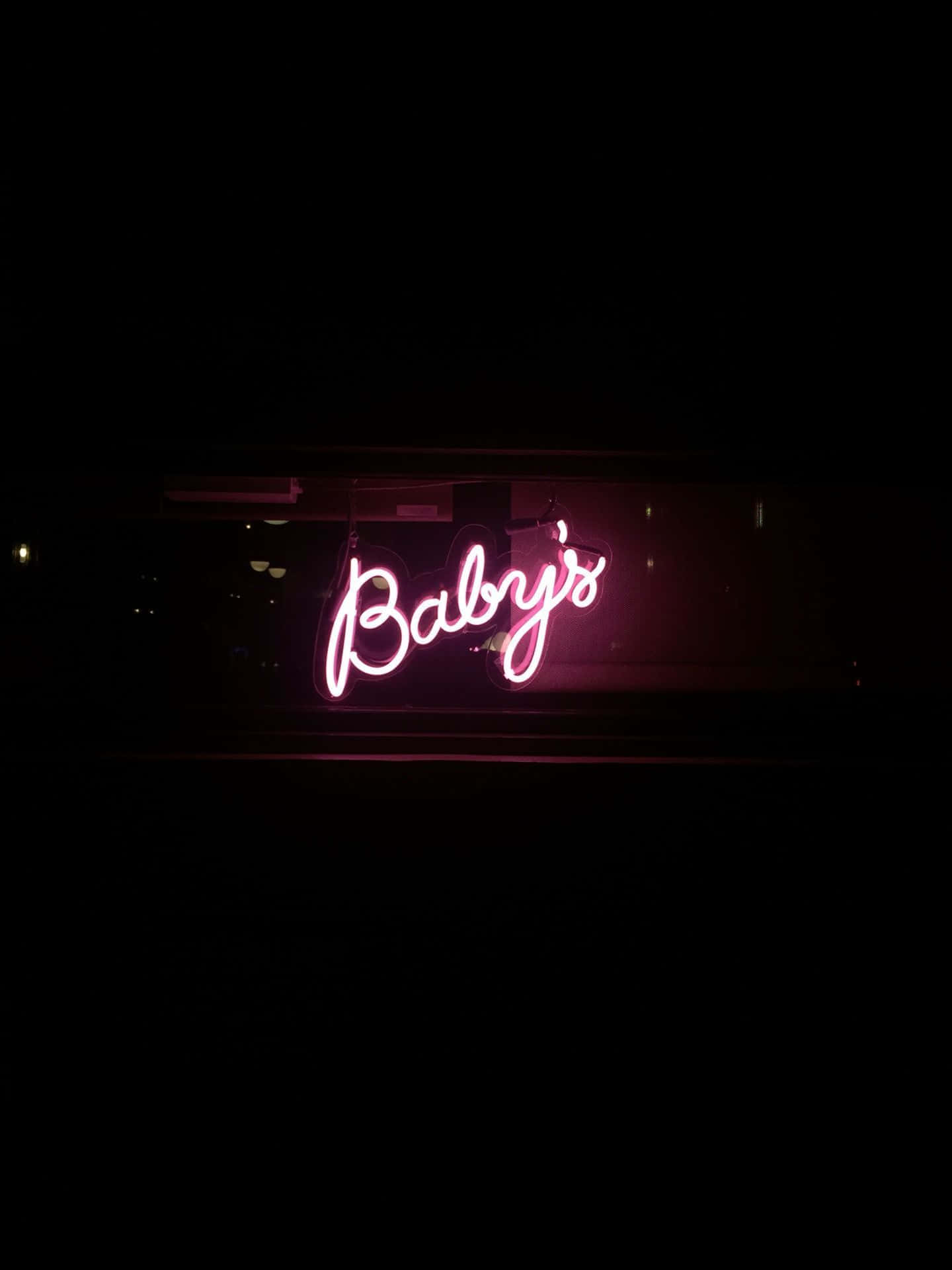 Burgundy Neon Sign Babys Night Wallpaper