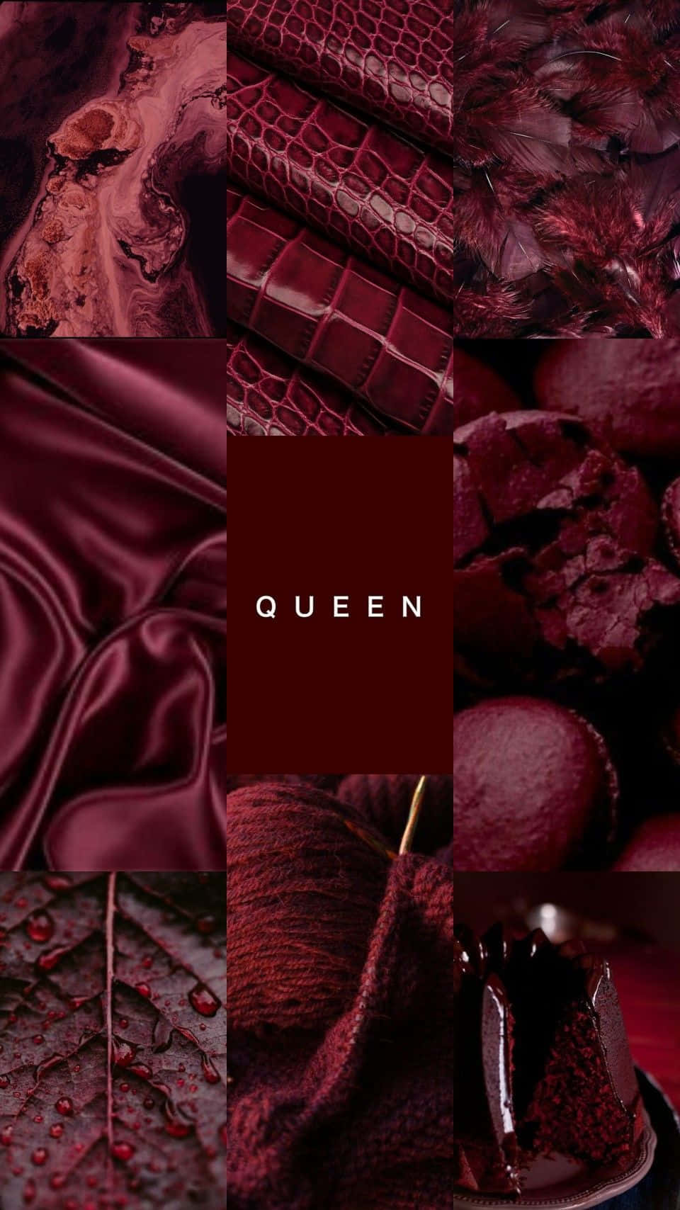 Burgundy Queen Aesthetic Collage.jpg Wallpaper