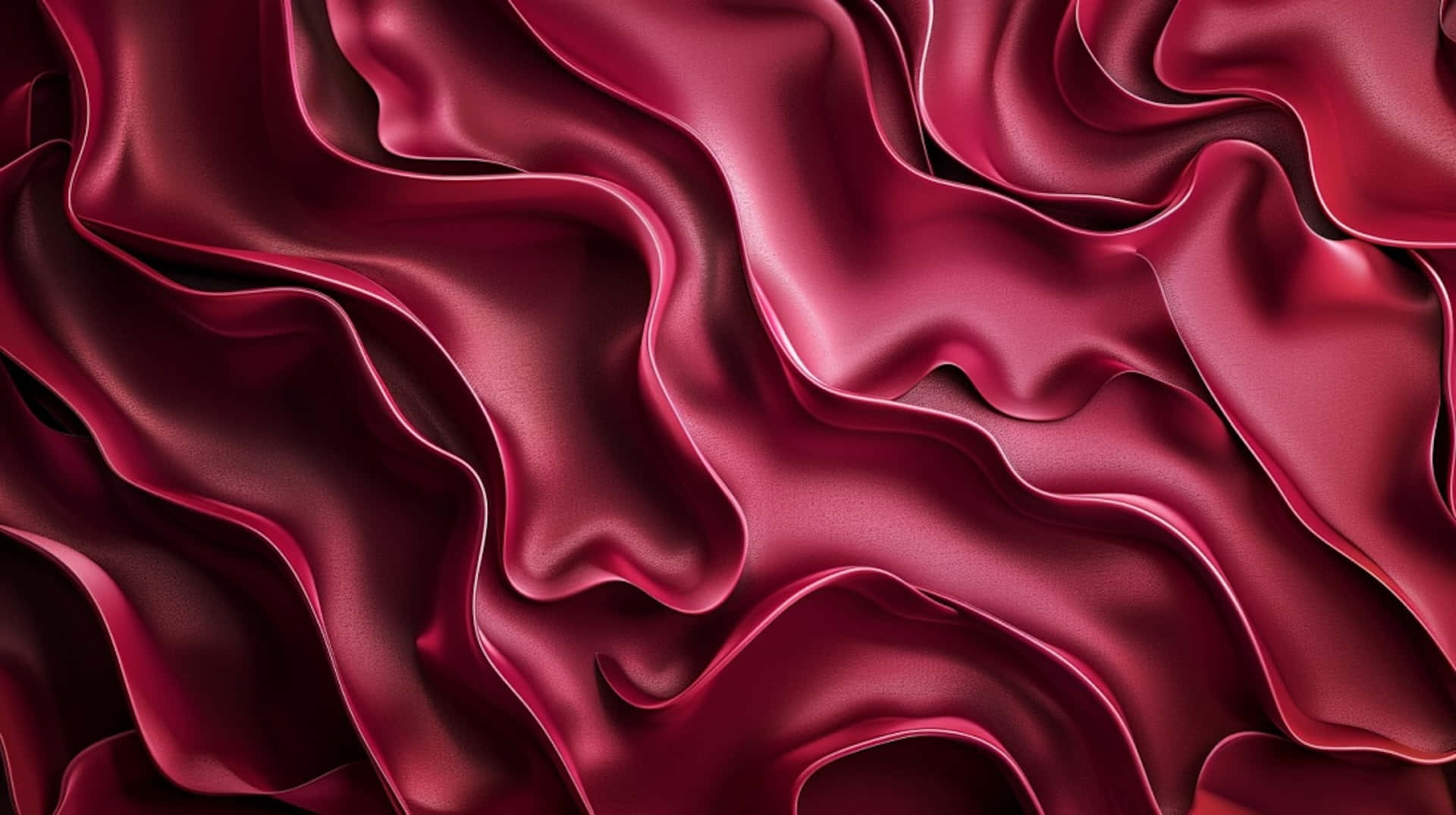 Burgundy Satin Fabric Waves Wallpaper