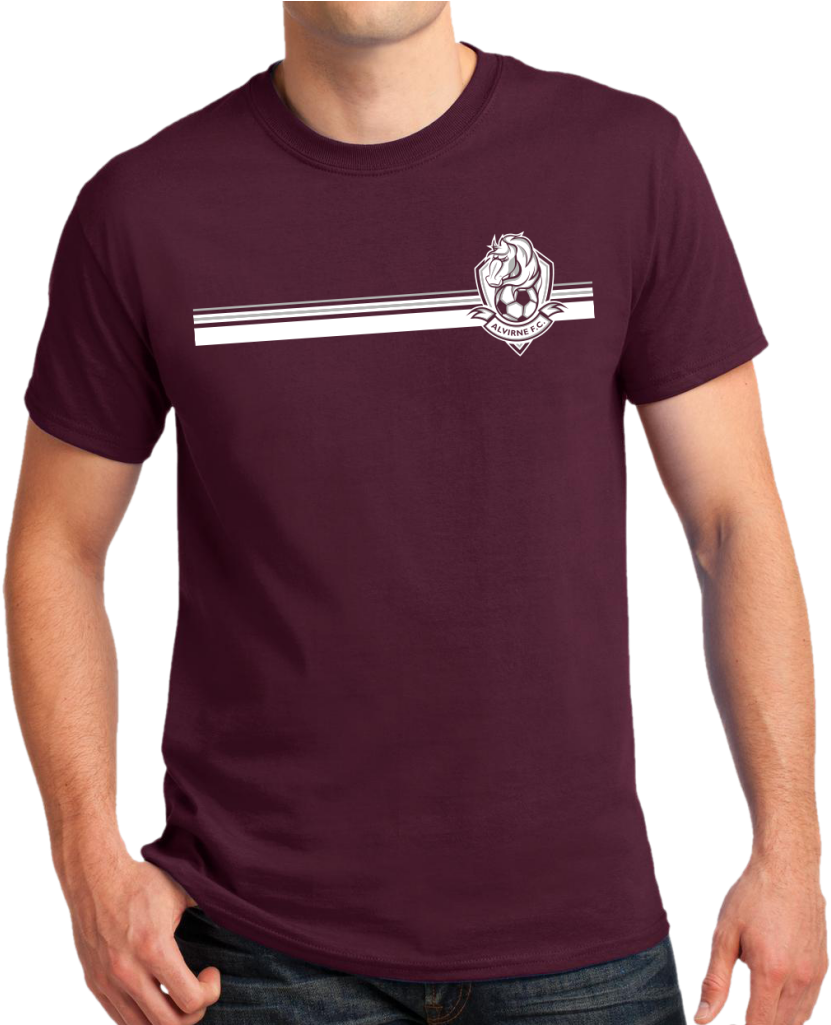 Burgundy T Shirtwith Graphic Design PNG
