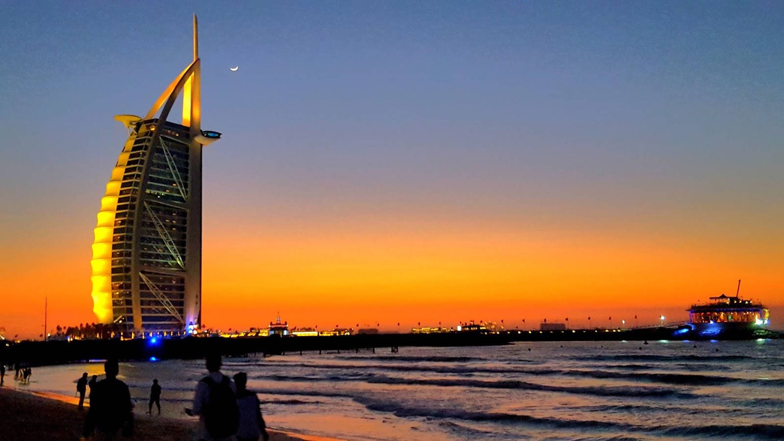 Burj Al Arab Guld Solnedgang baggrundsbillede Wallpaper