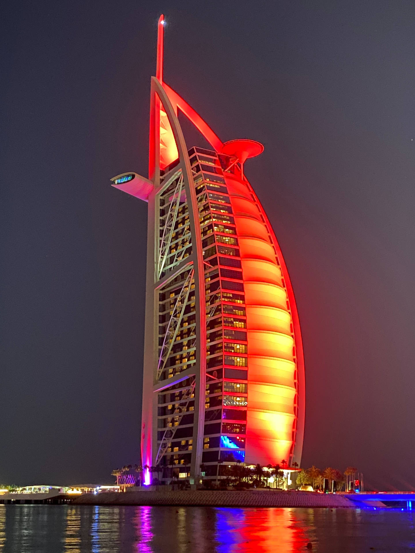Burj Al Arab Orange Light Wallpaper
