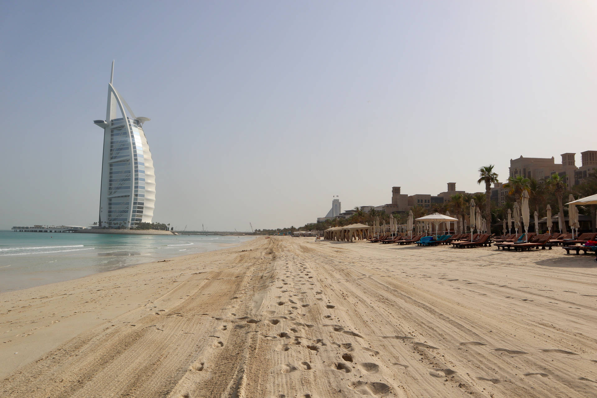 Burjal Arab Spiaggia Tranquilla Sfondo