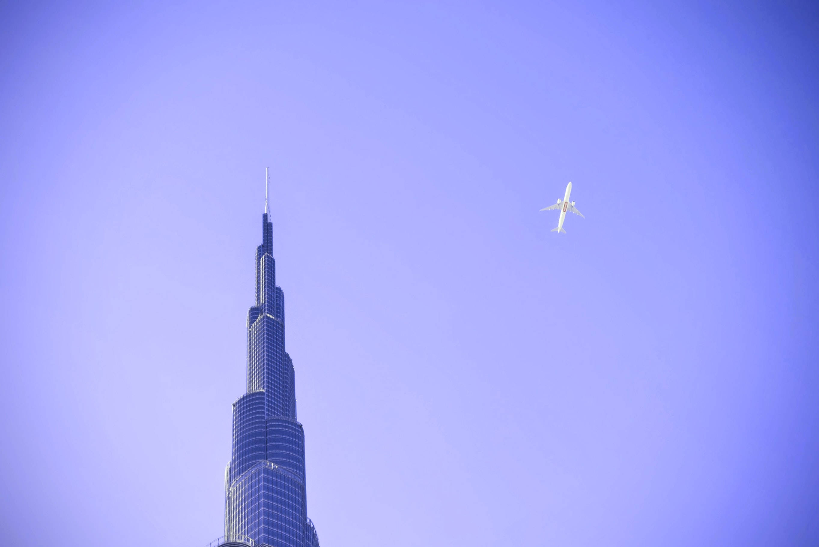 Burj Khalifa And A Plane Wallpaper