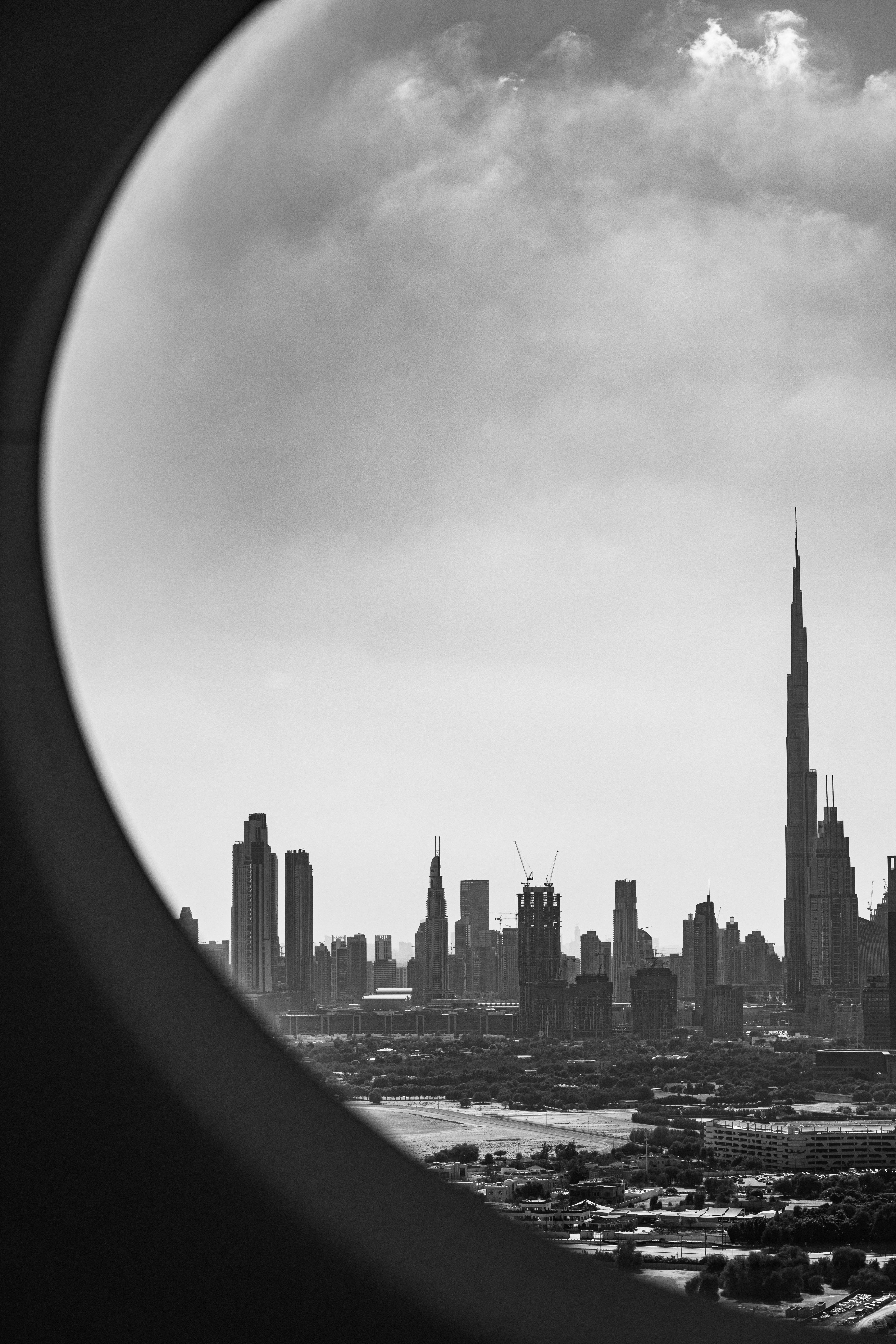 Burj Khalifa From A Plane Window Wallpaper