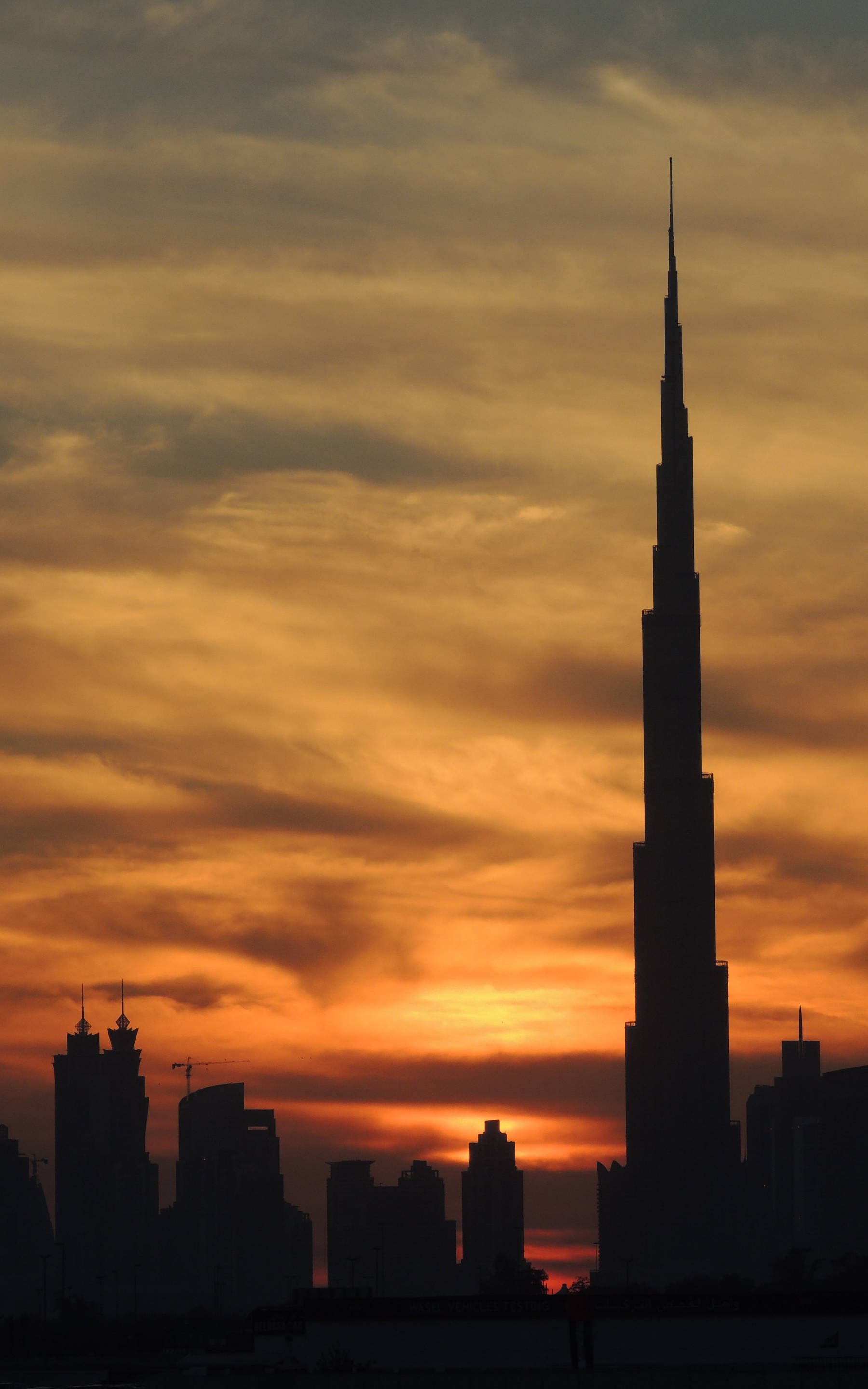 Burj Khalifa Sunset Silhouette Wallpaper