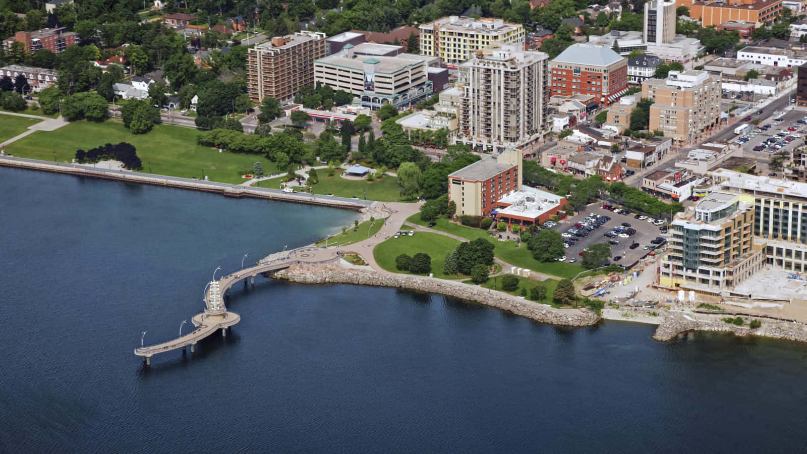Burlington Waterfront Aerial View Wallpaper