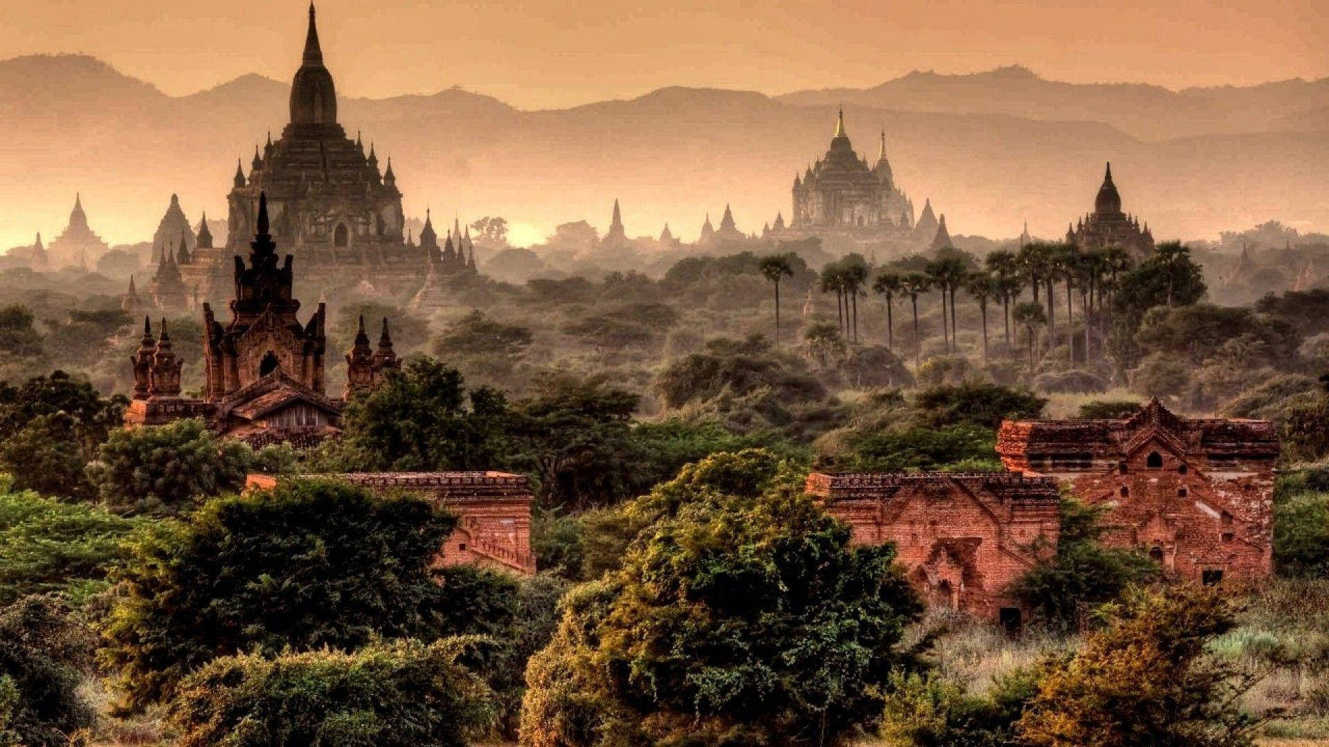 Burma Aesthetic Stone Pagodas