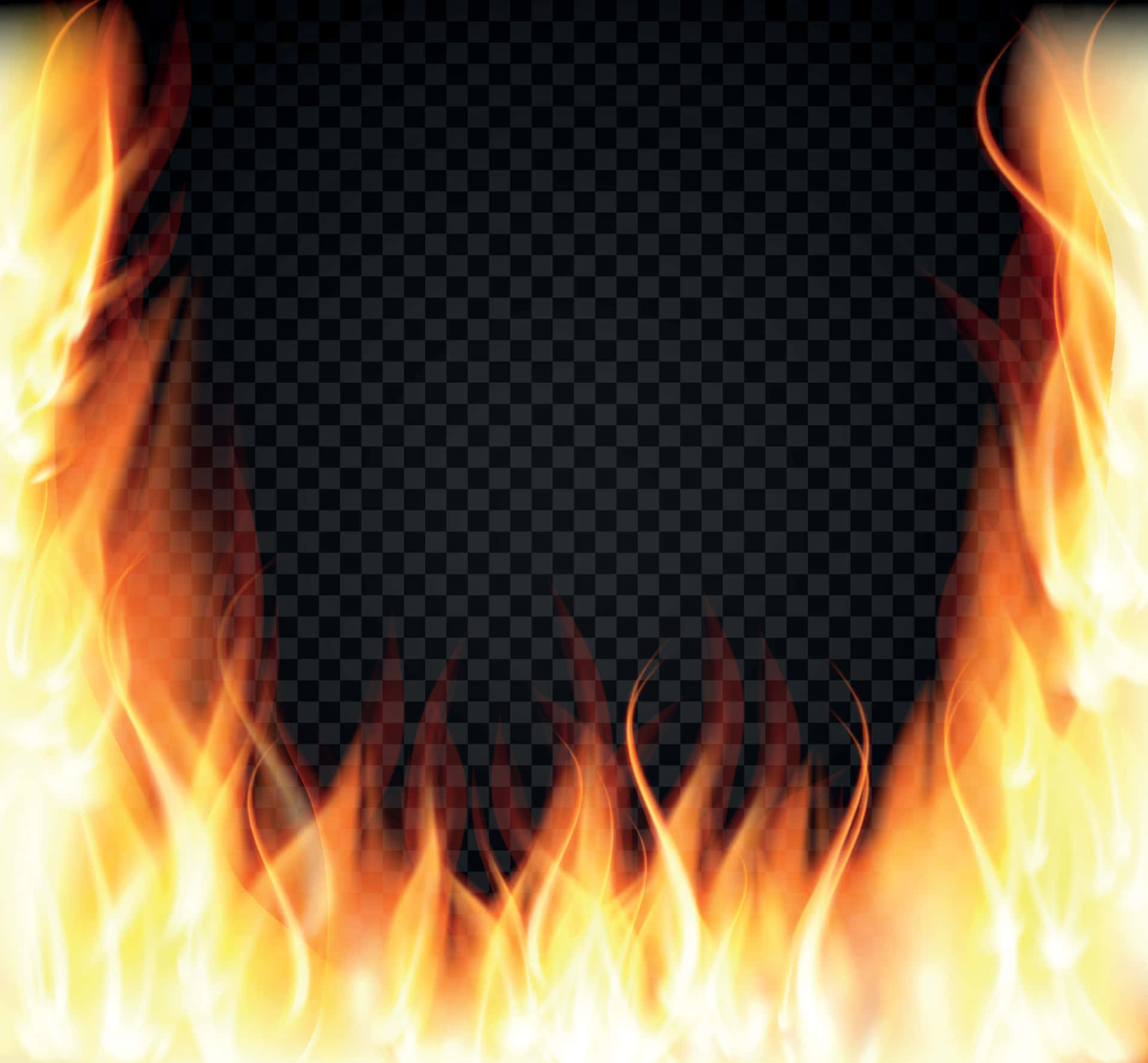 A Fire Frame On A Transparent Background