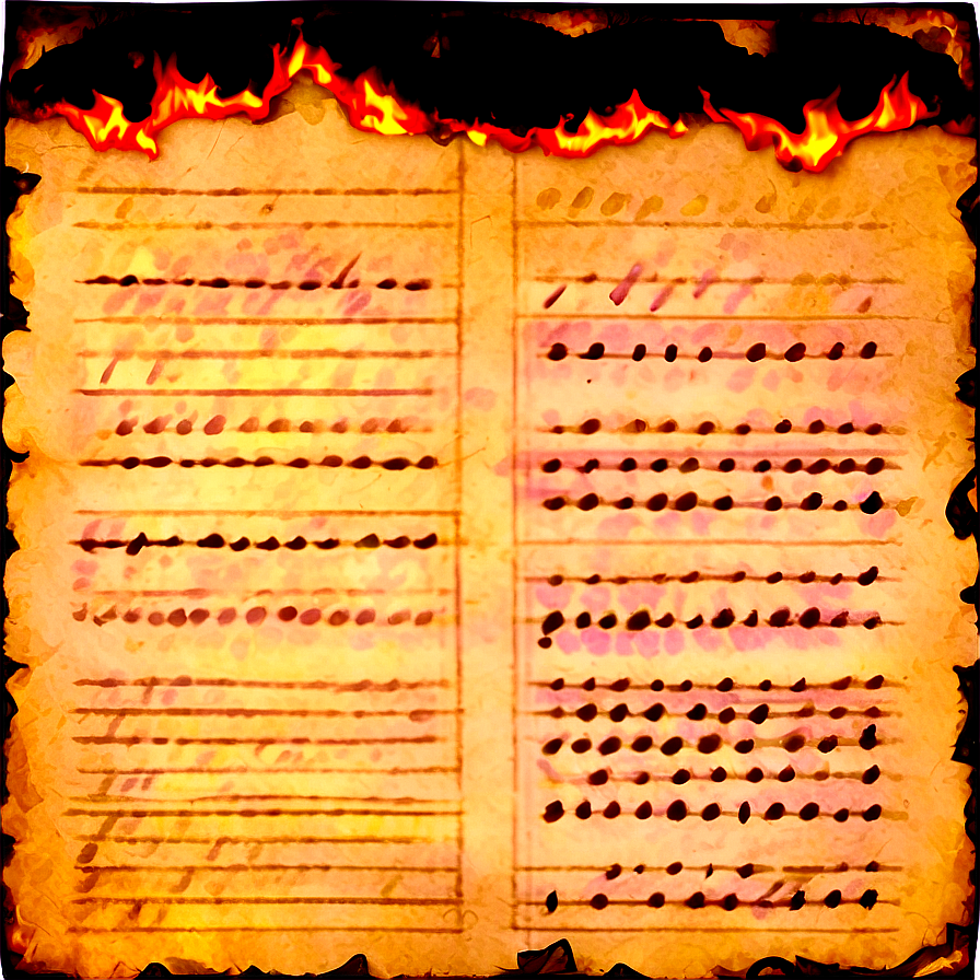 Burned Manuscript Paper Png Ail31 PNG