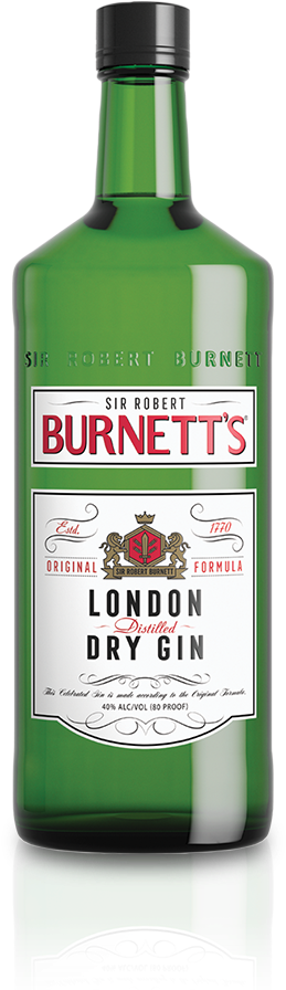Burnetts London Dry Gin Bottle PNG