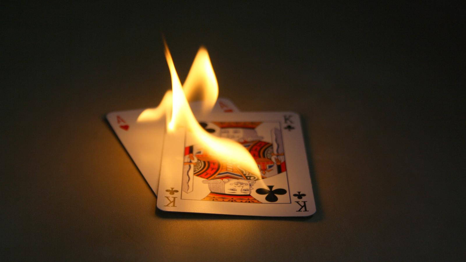 Burning Blackjack King Card Wallpaper