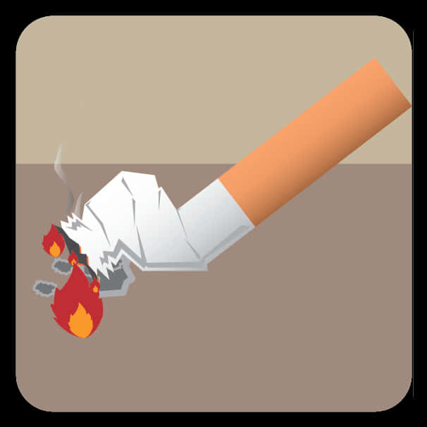 Burning Cigarette Vector Illustration PNG