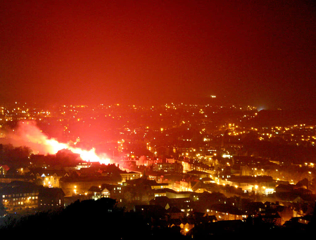 Burning City Background