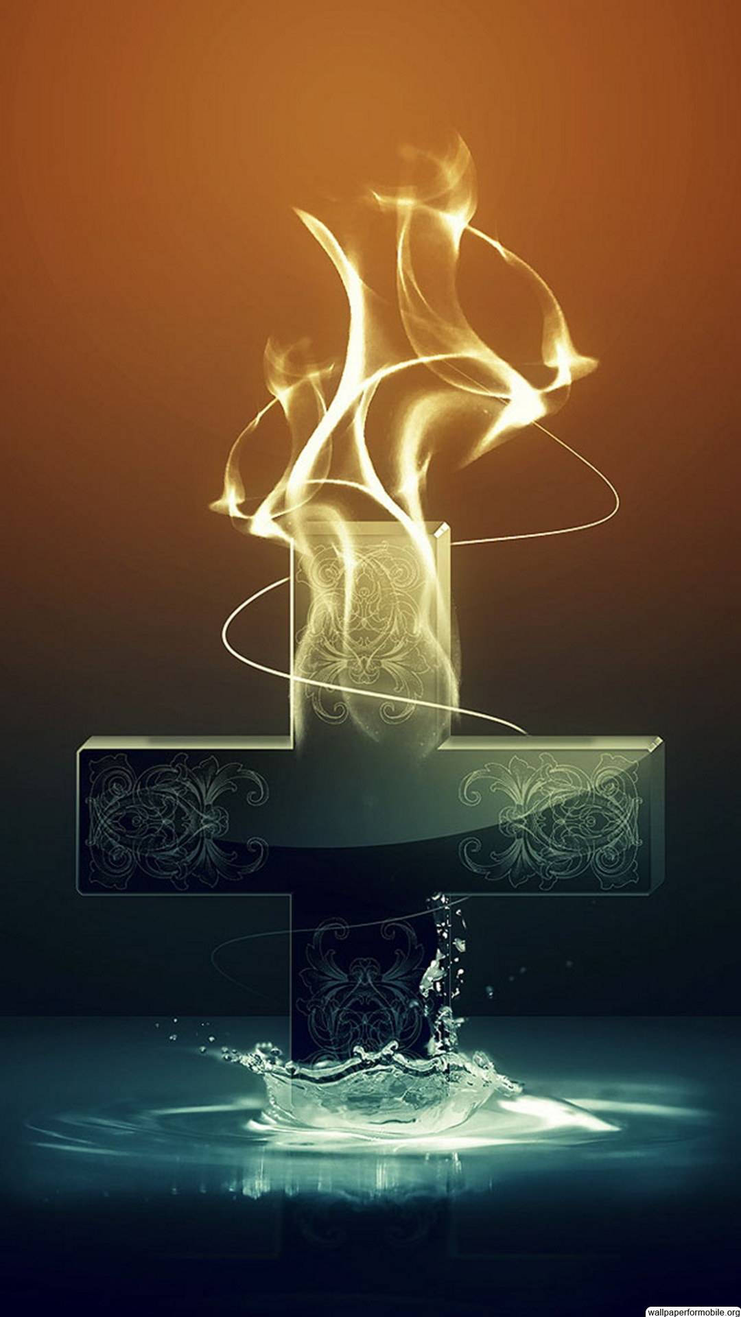 Burning Cross Christian Iphone