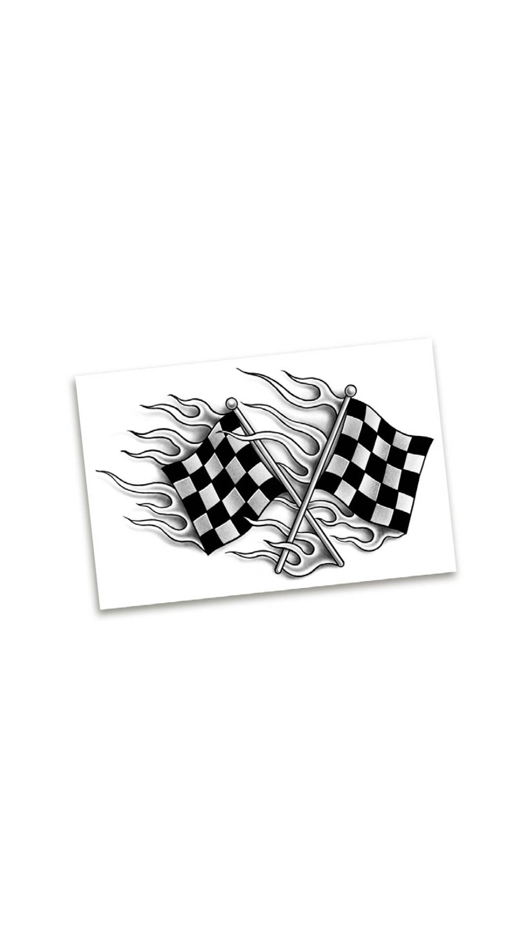 Burning Crossed Checkered Flags Wallpaper