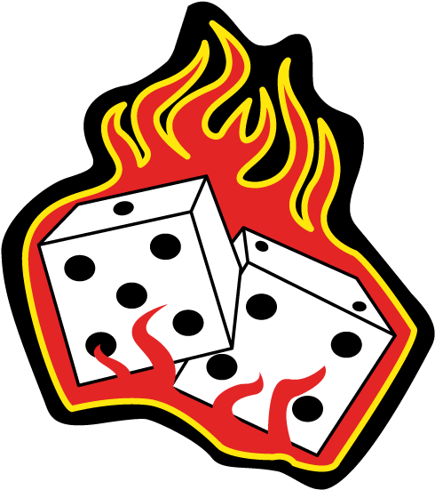 Burning Dice Vector Art PNG