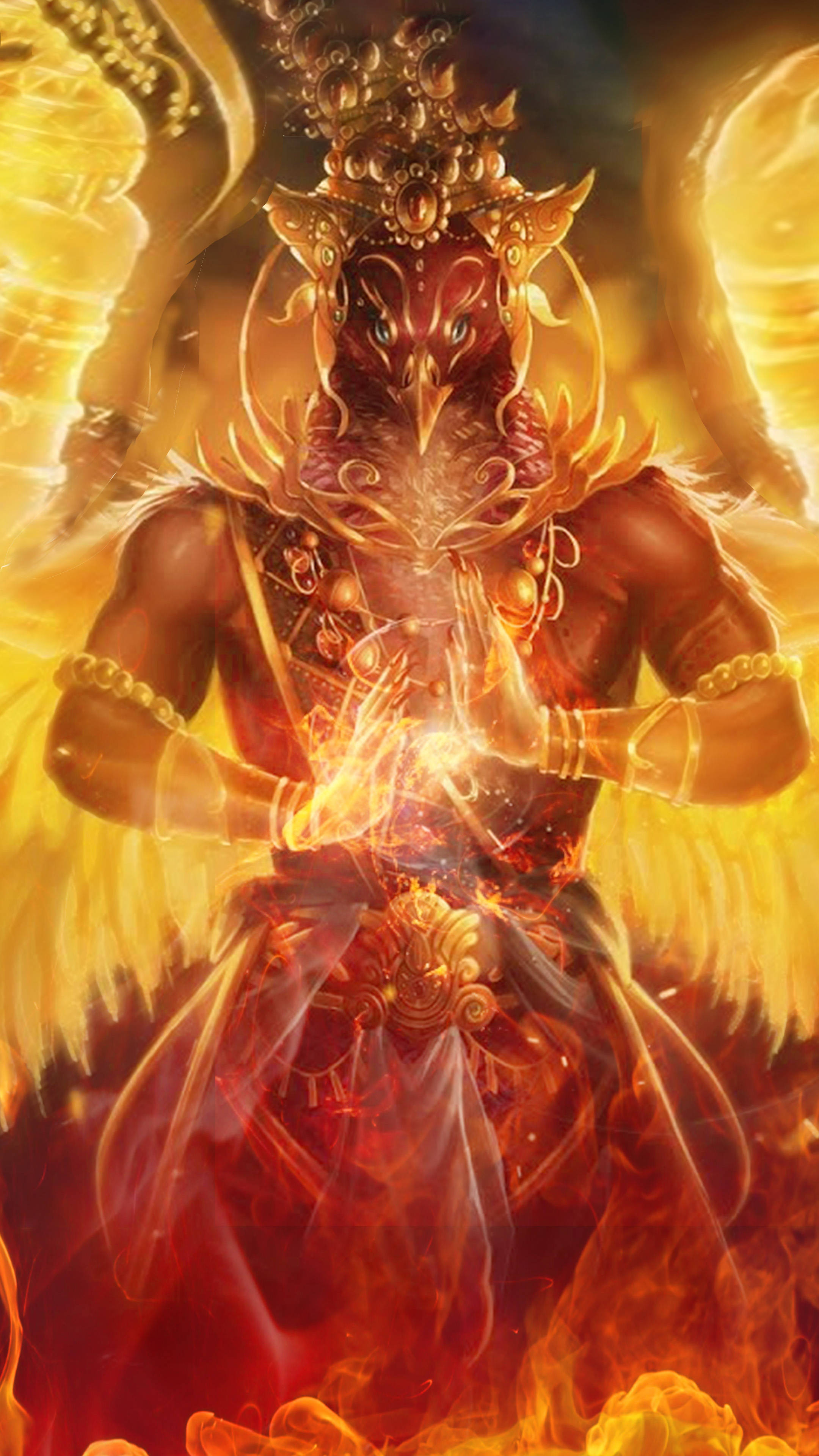 Burning Garuda Background