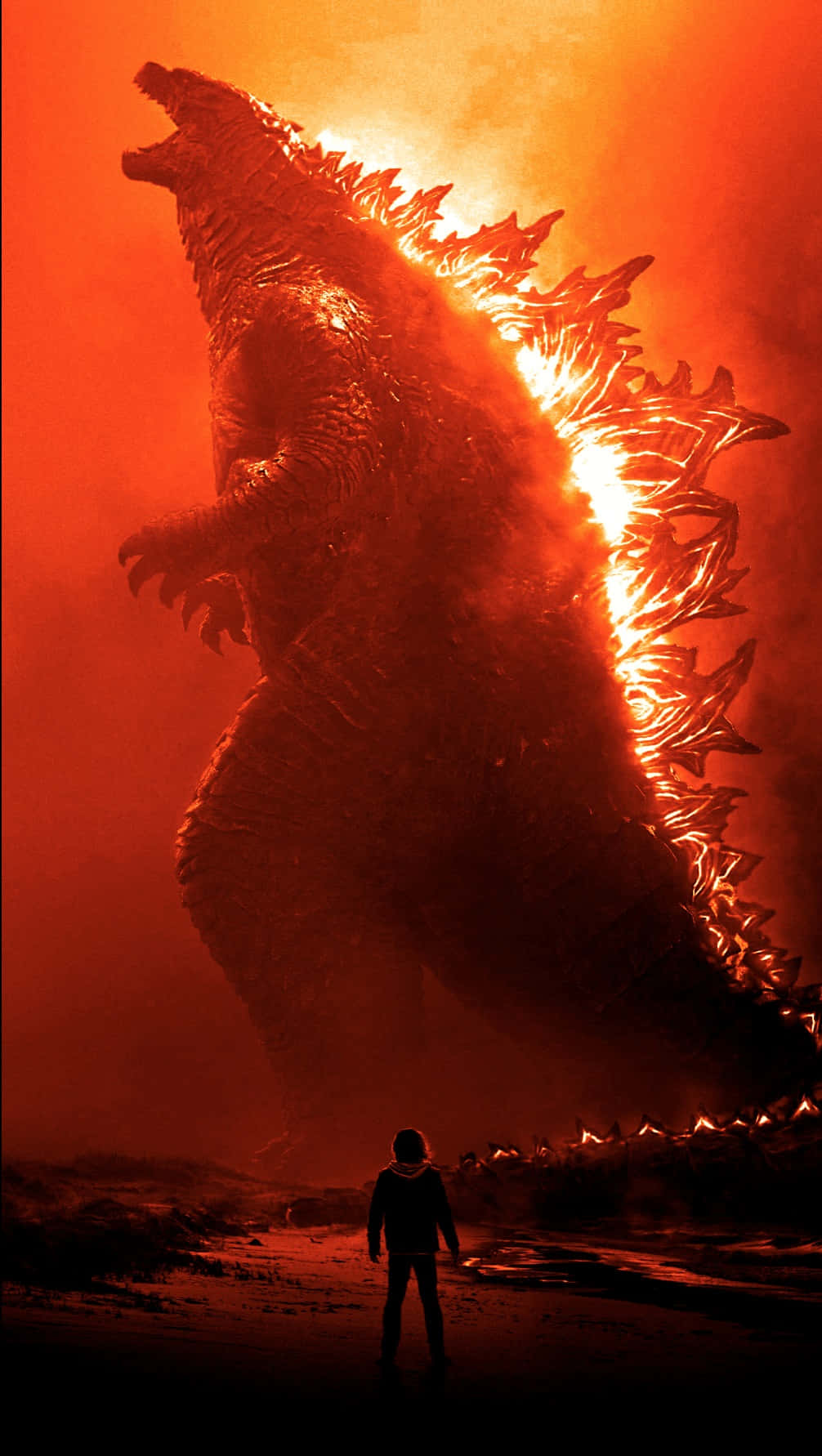Lafuria Ardiente De Godzilla En Llamas. Fondo de pantalla