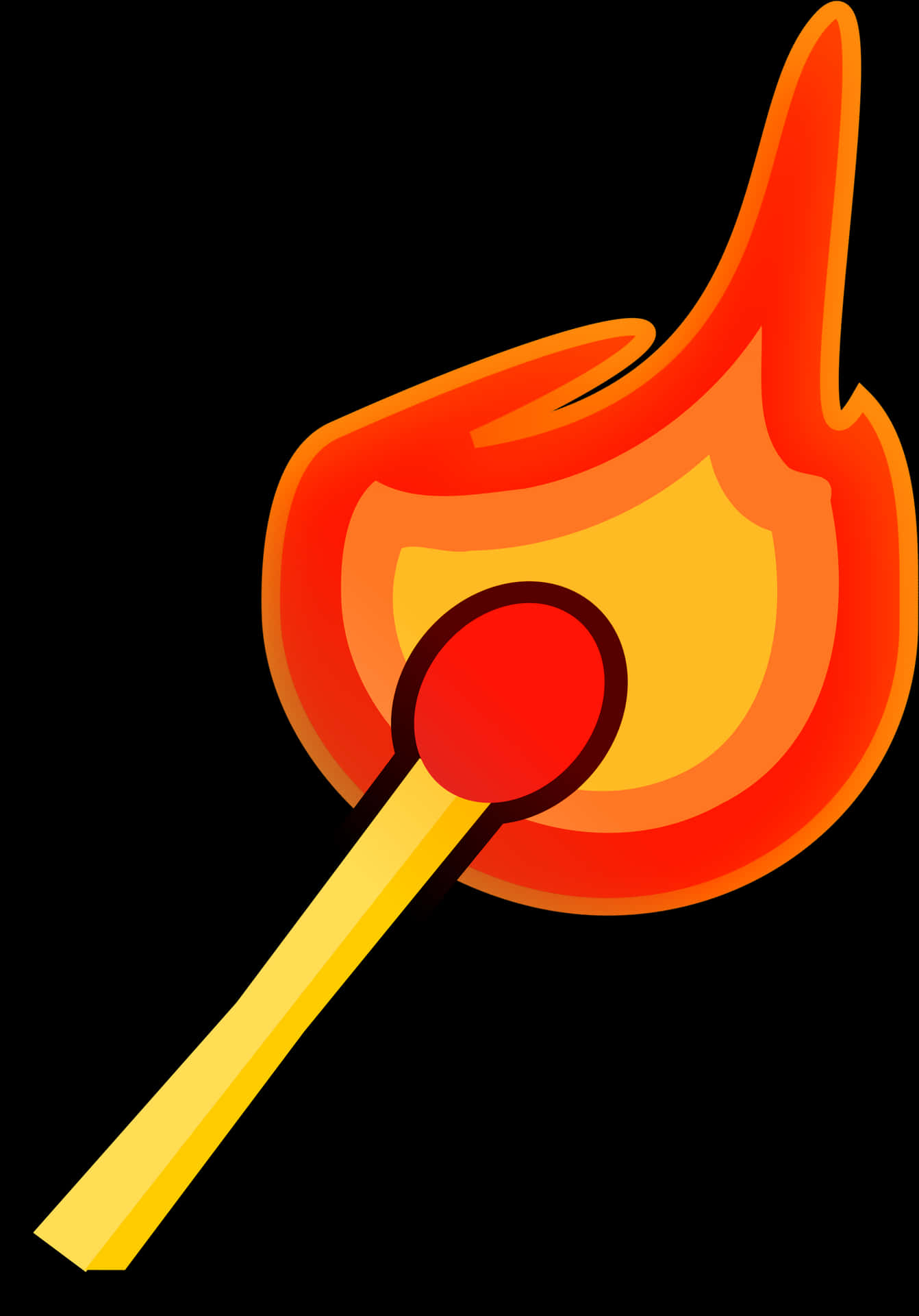 Burning Match Illustration PNG