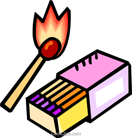 Burning Matchand Matchbox PNG