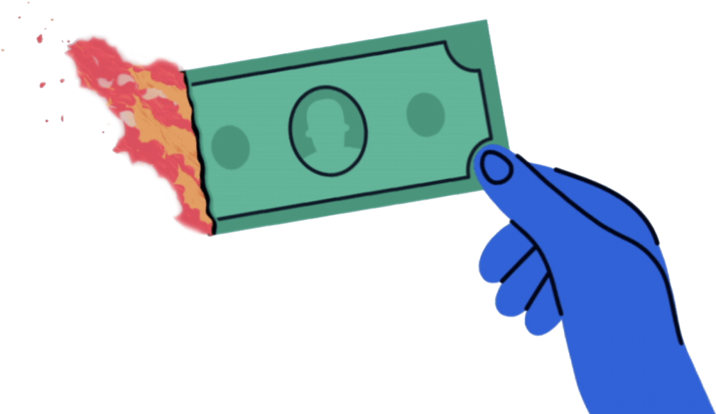 Burning Money Illustration PNG