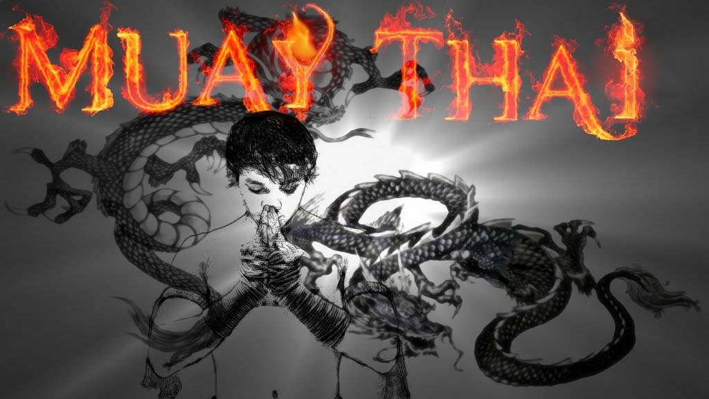 Brændende Muay Thai Dragon Wallpaper