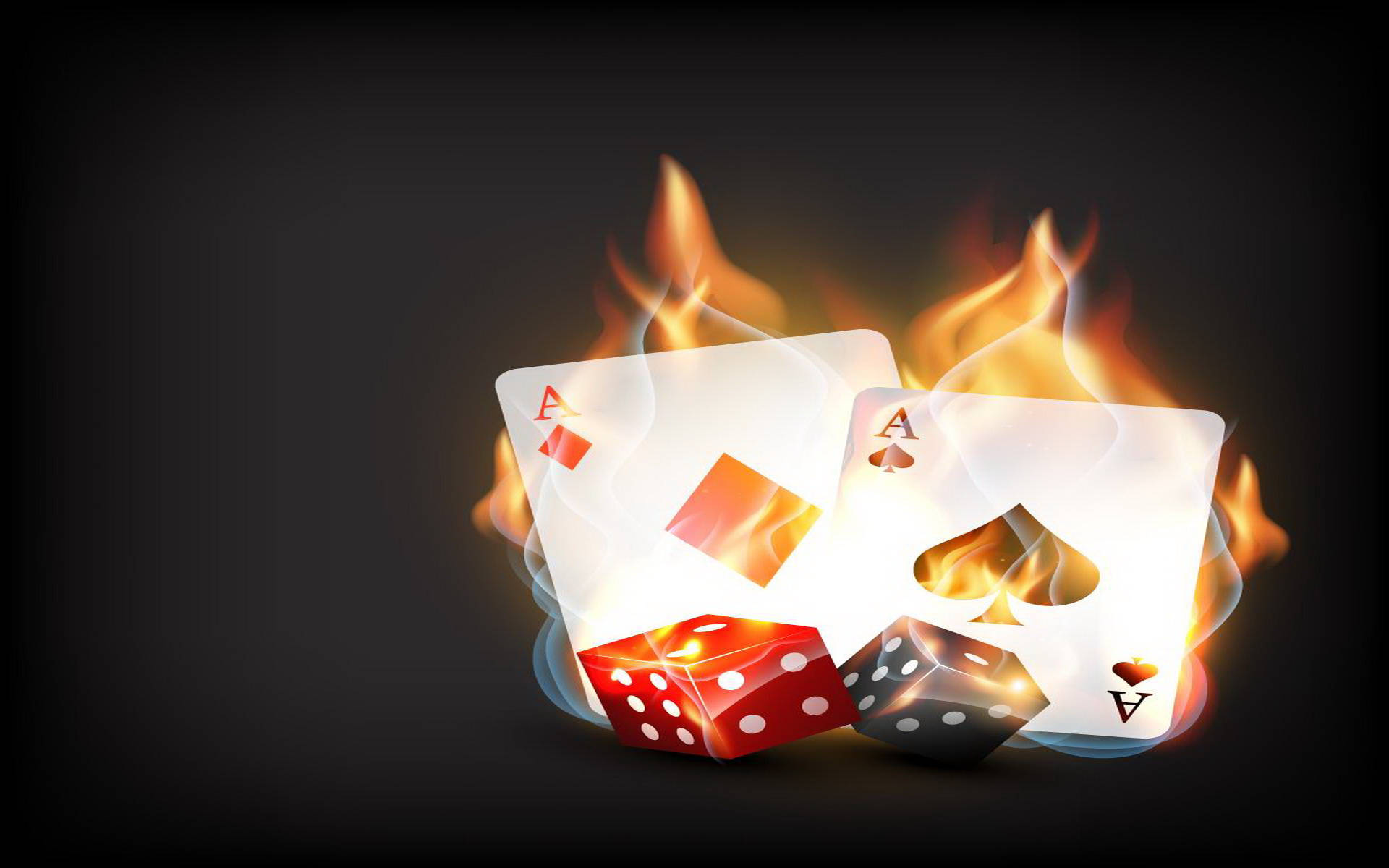 Burning Poker Aces Wallpaper