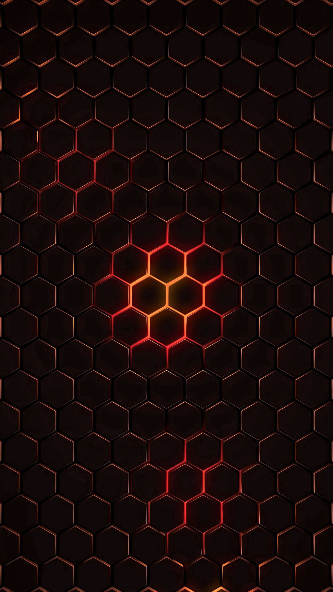 Burning Red Hexagon Tiles Wallpaper